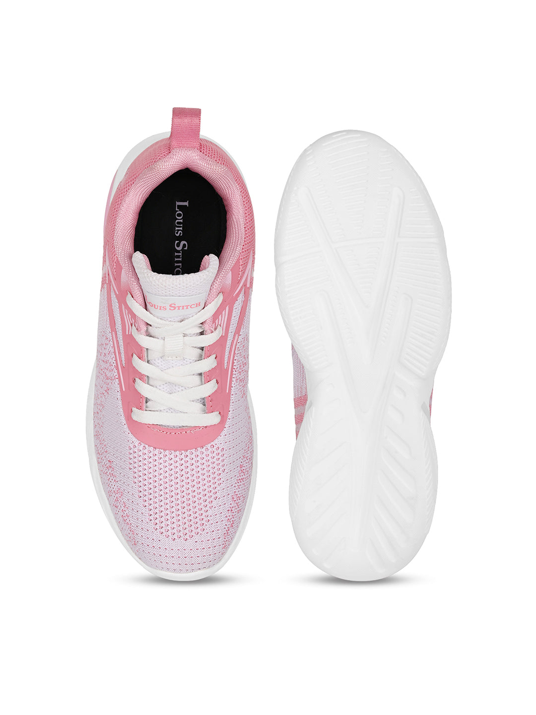 Women's Blush Pink Lightweight Athleisure Flyknit Sport Shoes