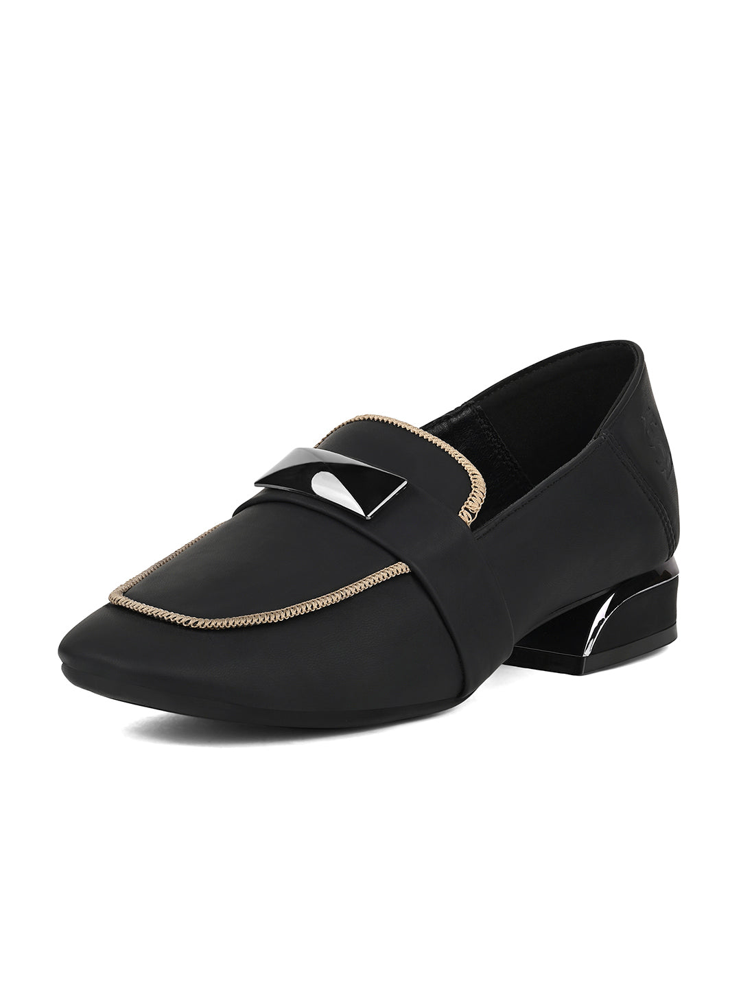 Women’s Black Elegant Wedge Heel Slip-On Moccasins