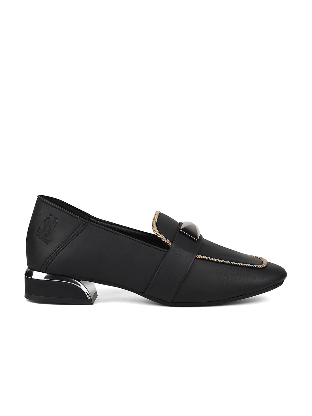 Women’s Black Elegant Wedge Heel Slip-On Moccasin