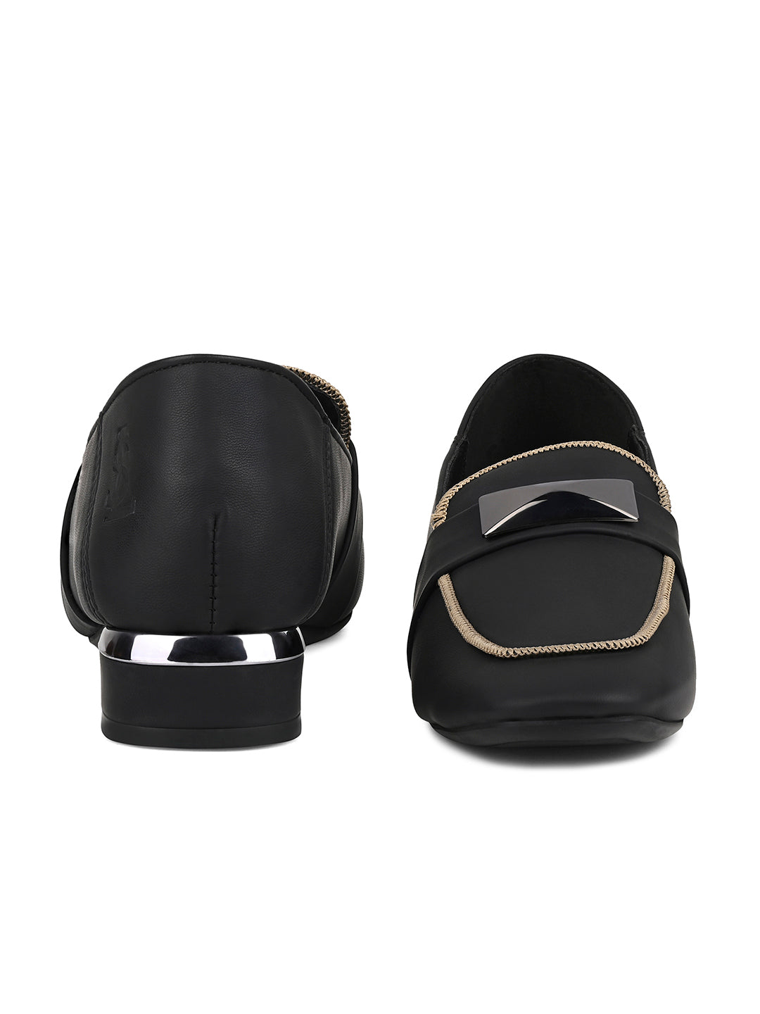 Women’s Black Elegant Wedge Heel Slip-On Moccasin