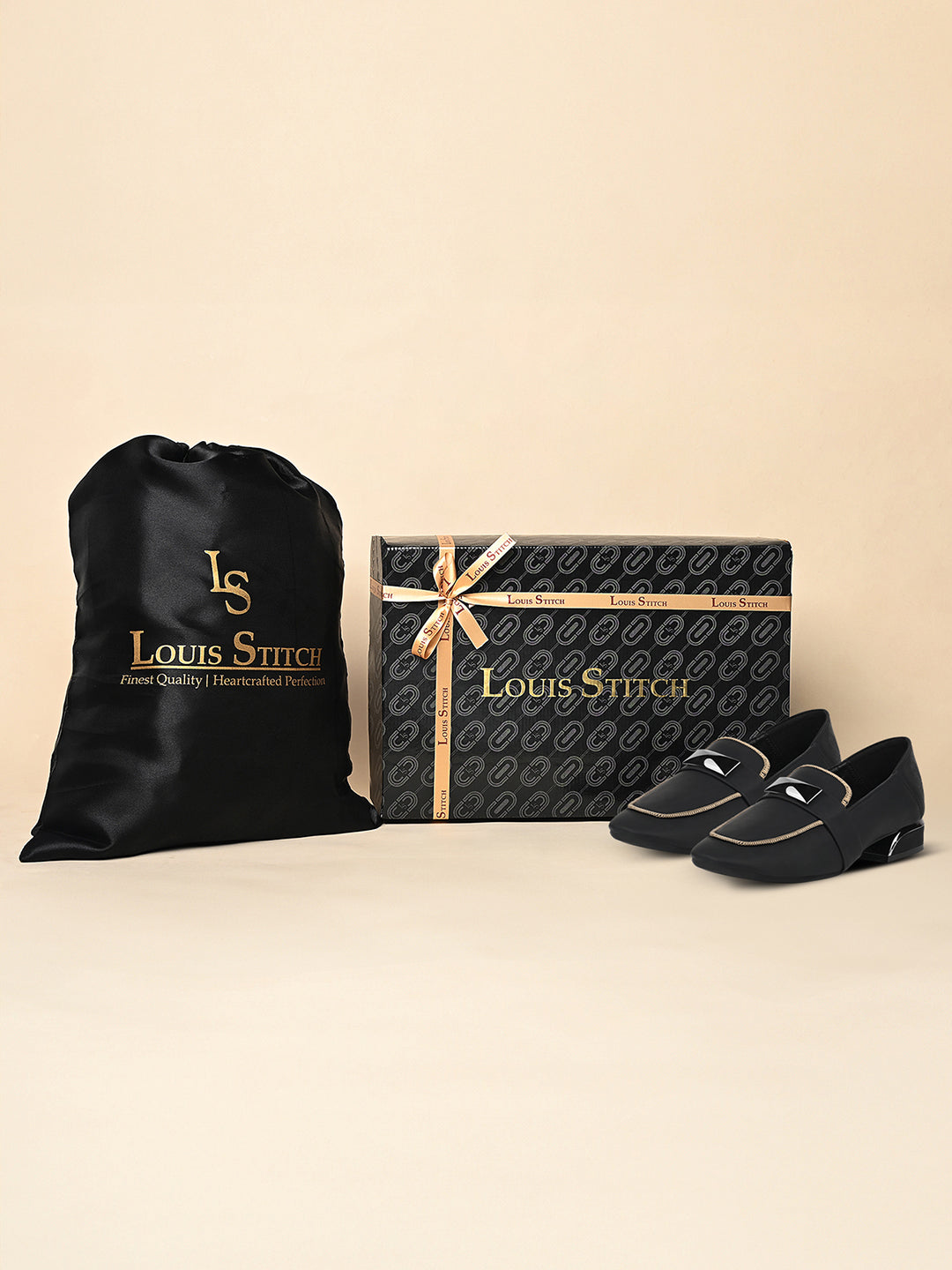 Women’s Black Elegant Wedge Heel Slip-On Moccasins