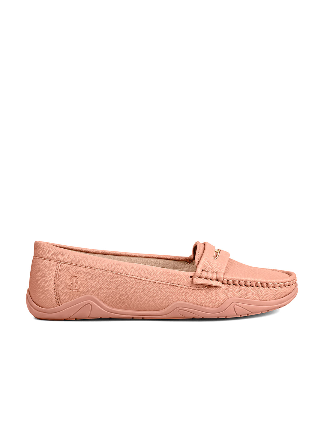 Women's Pink Premium Solid Slip-On Casual Loafers