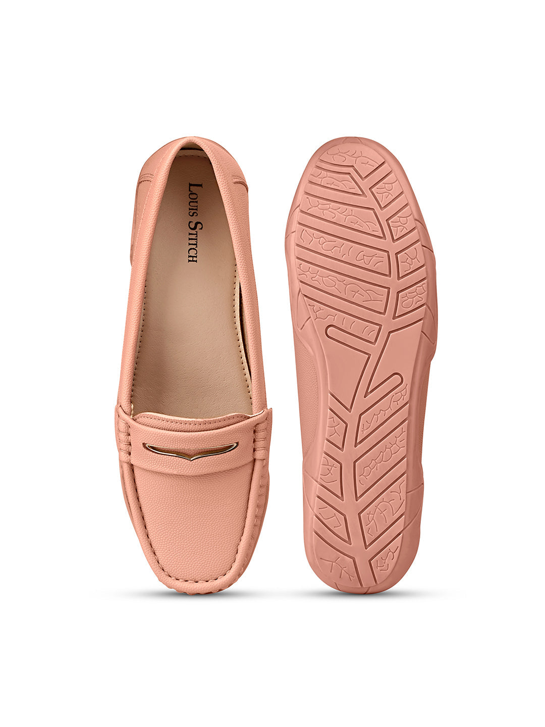 Women's Pink Premium Solid Slip-On Casual Loafers