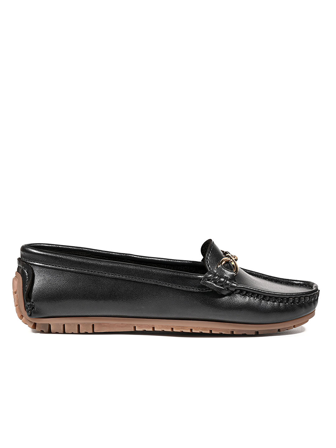 Women's Black Premium Solid Slip-On Casual Loafers