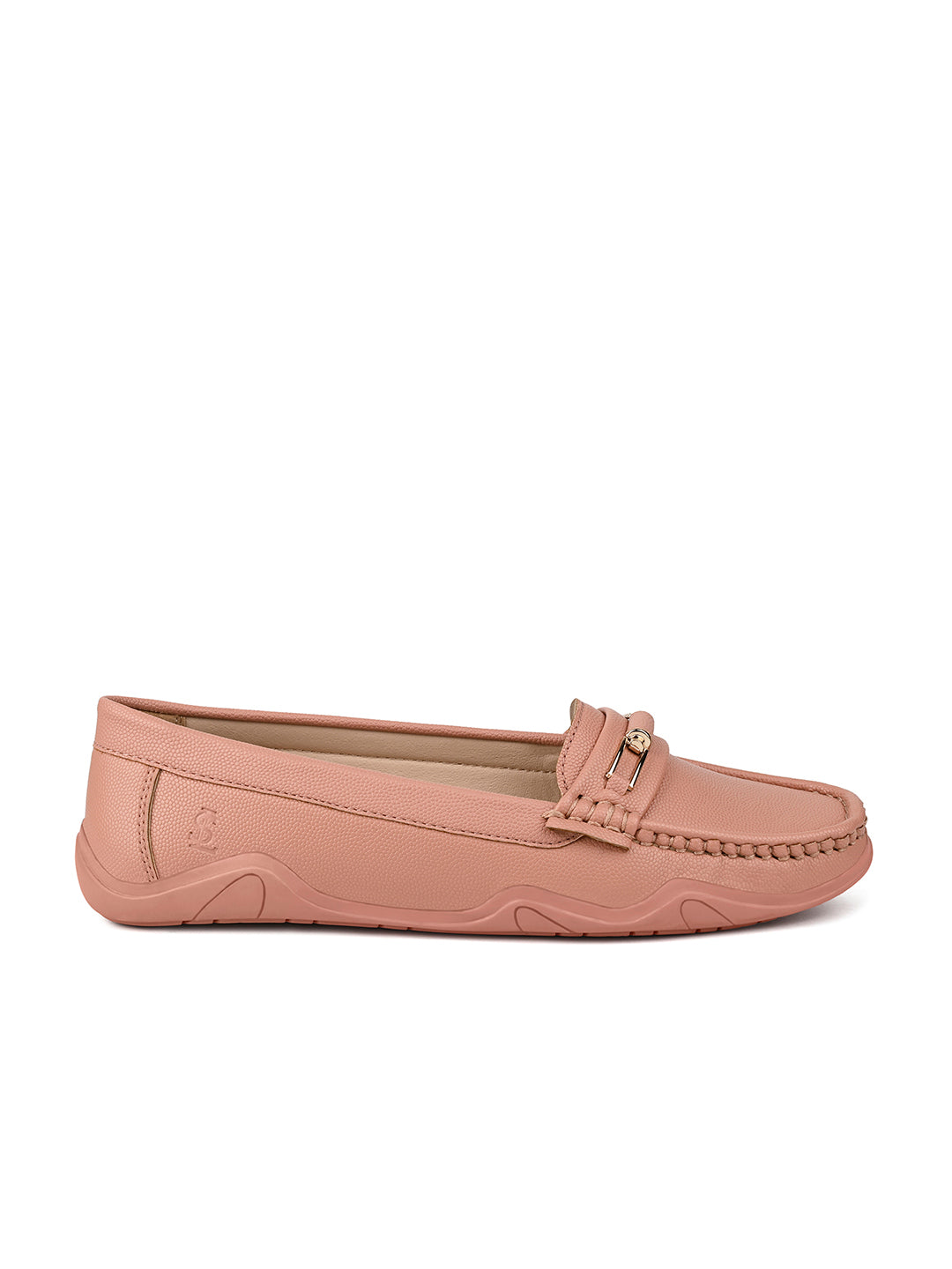 Women's Pink Premium Solid Slip-On Casual Loafers