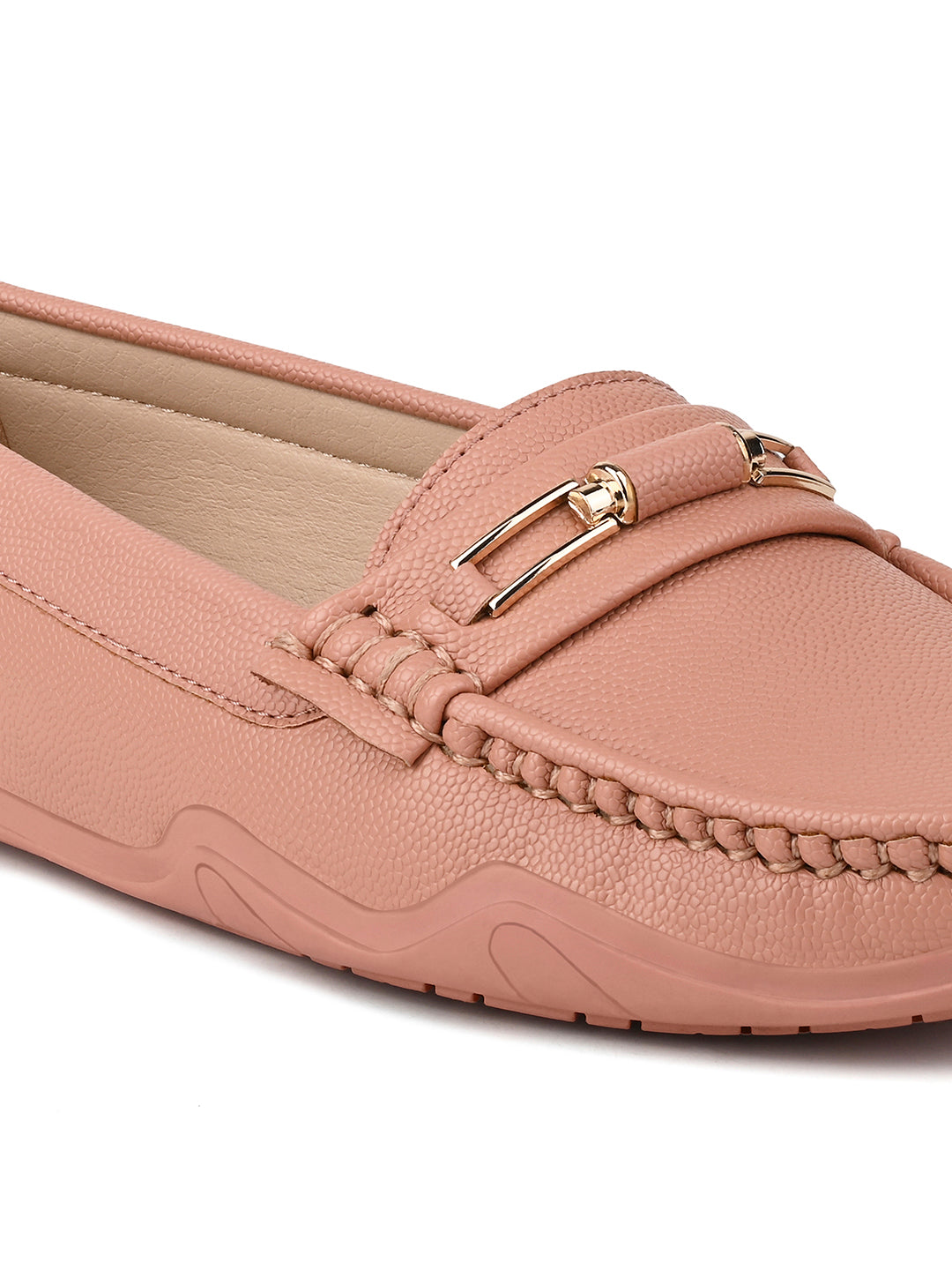 Women's Pink Premium Solid Slip-On Casual Loafers