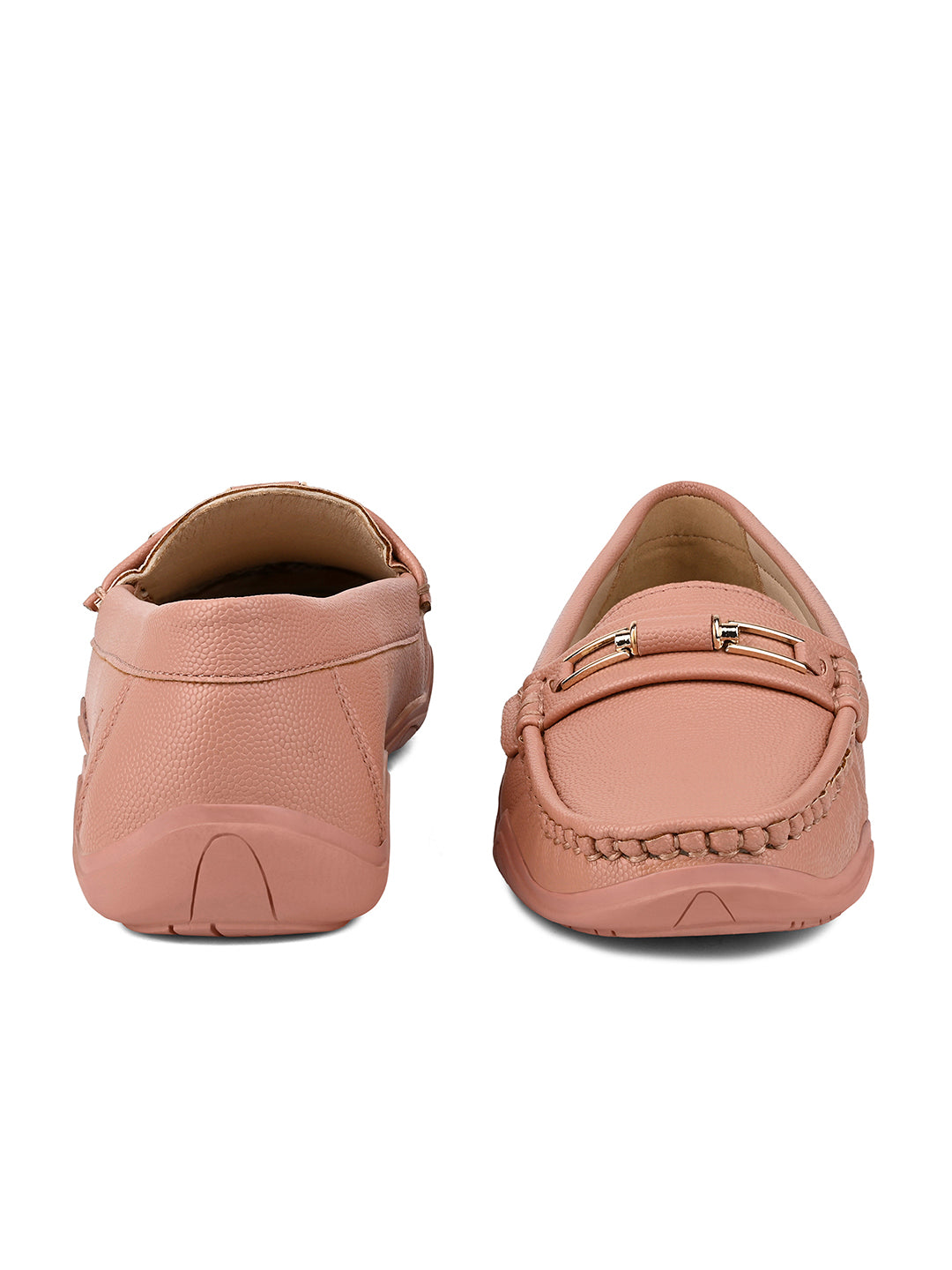 Women's Pink Premium Solid Slip-On Casual Loafers