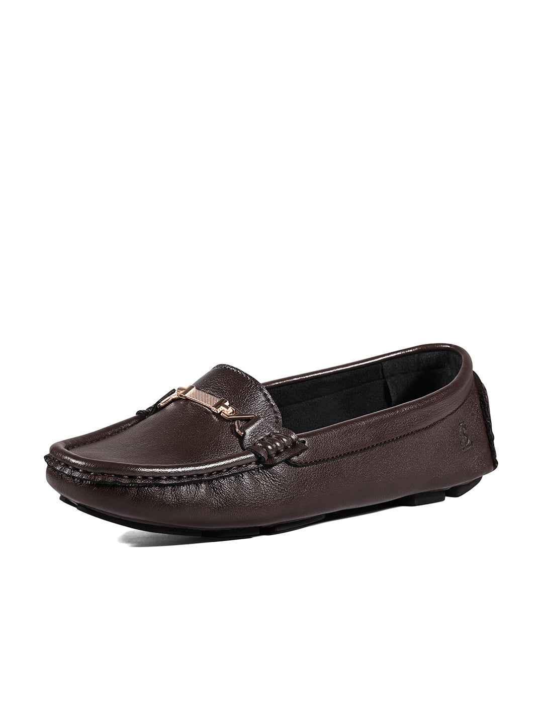 Women's Brown Premium Solid Slip-On Casual Loafers