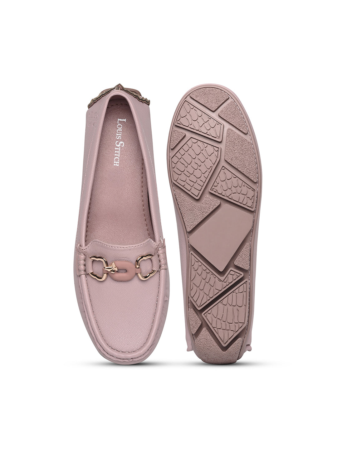 Women's Pink Premium Solid Slip-On Casual Loafers