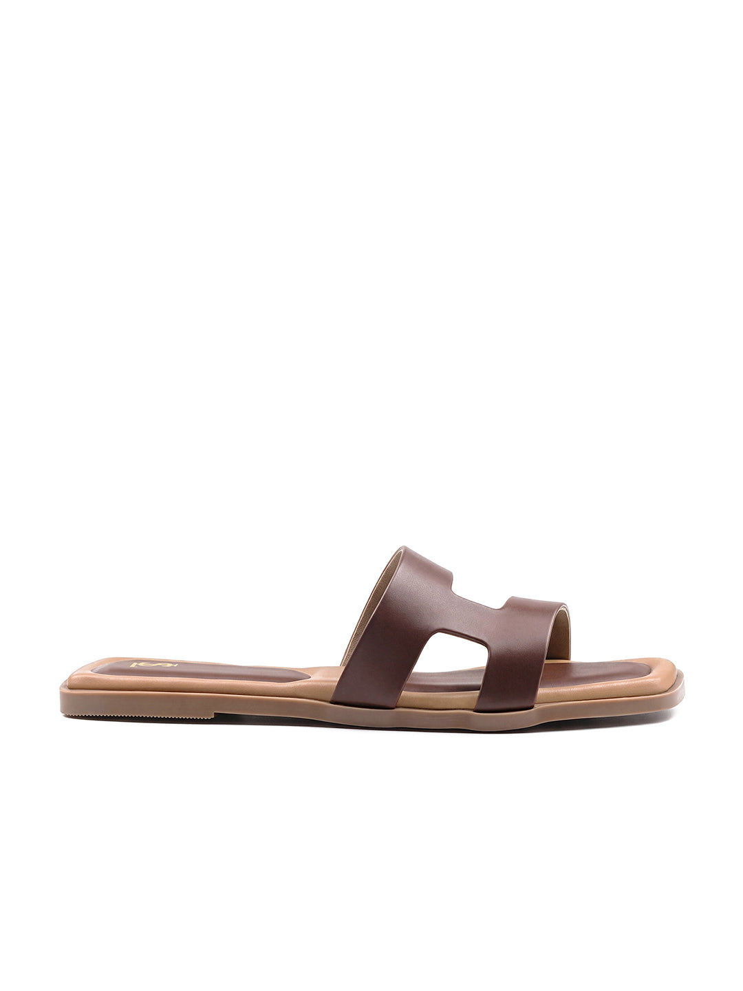Women's Cocoa Brown Chic Dual-Strap Flat Sandals