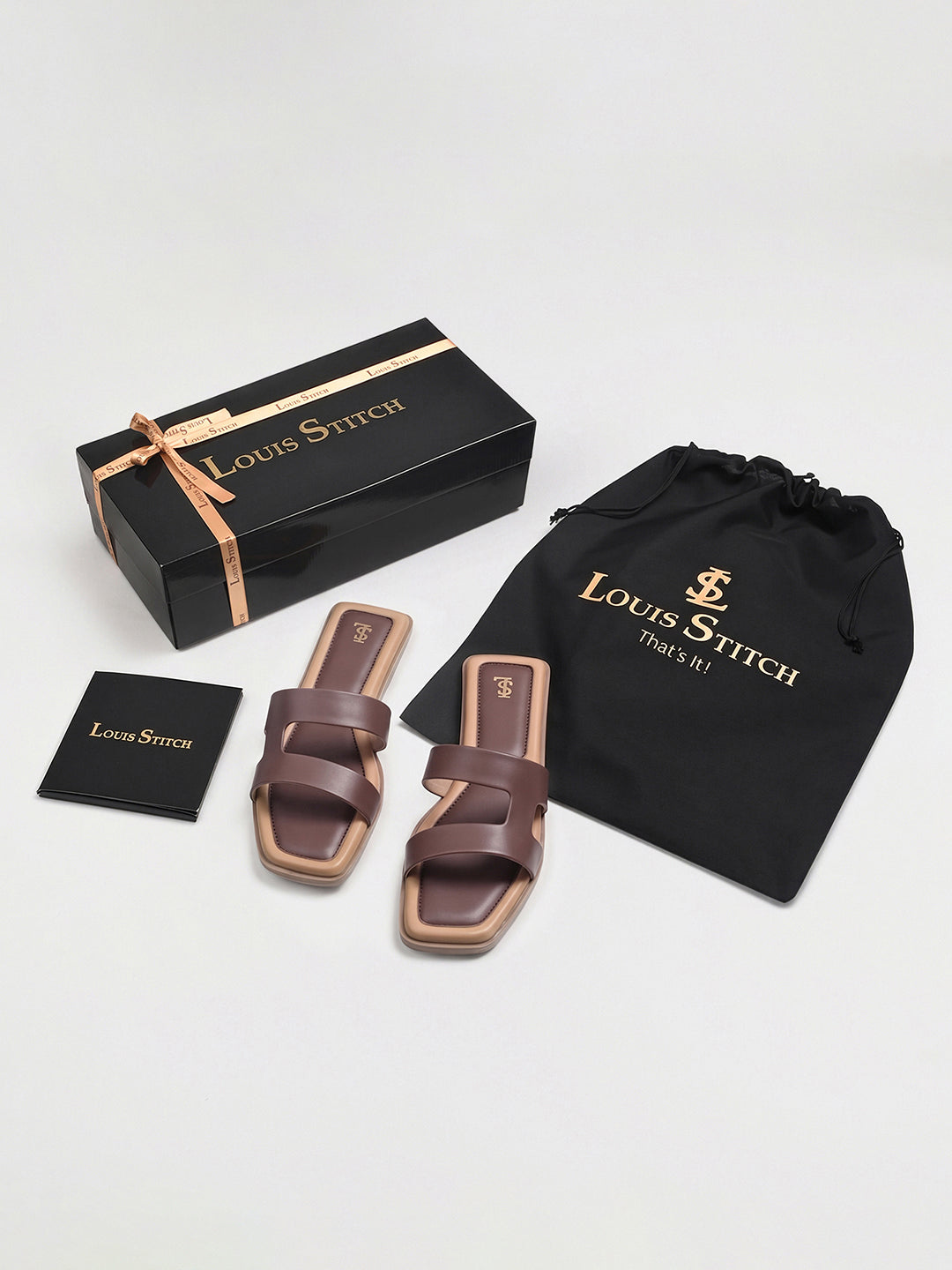 Women's Cocoa Brown Chic Dual-Strap Flat Sandals