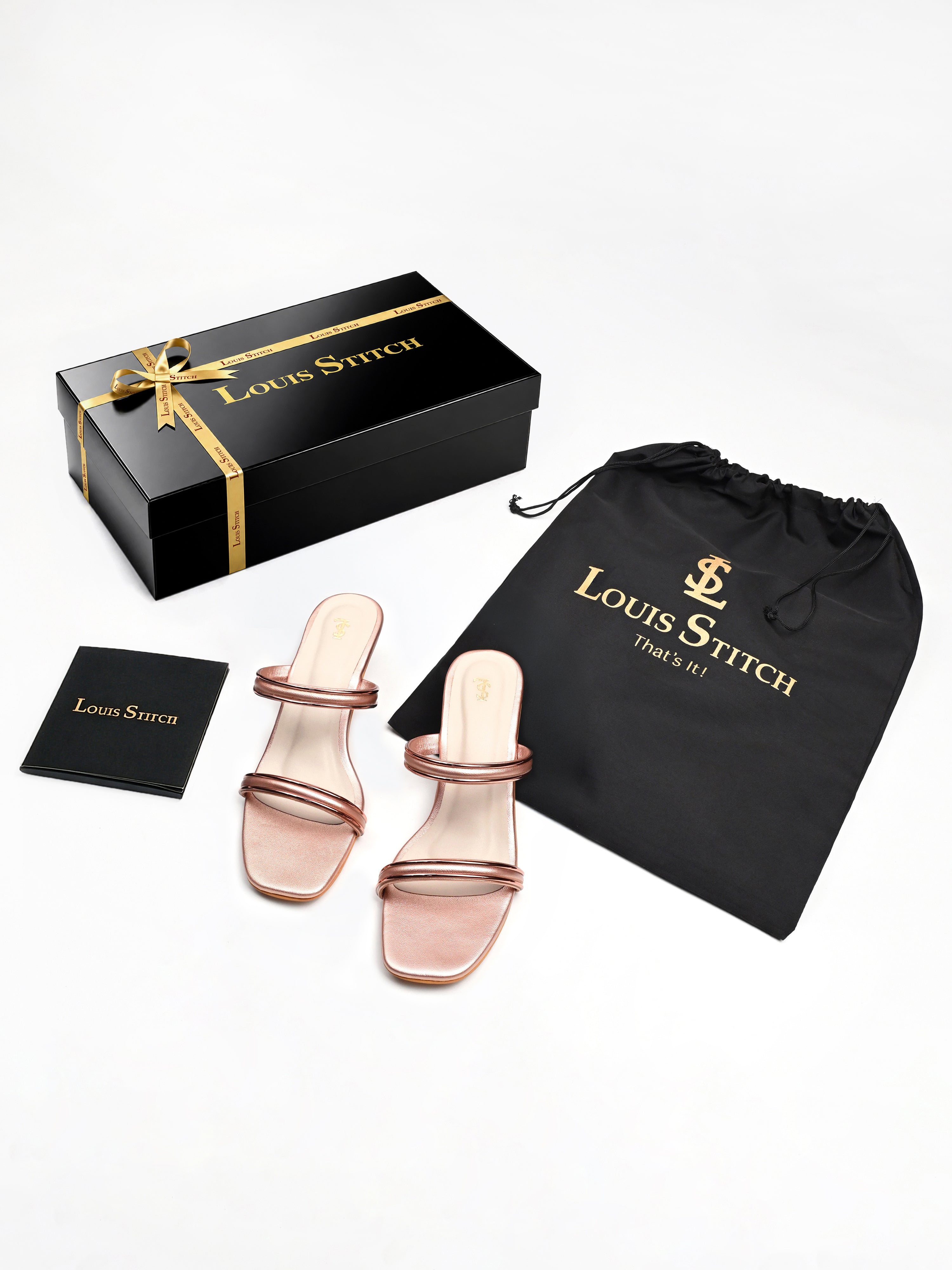 Women's Glossy Gold Dual-Strap Heel Sandals