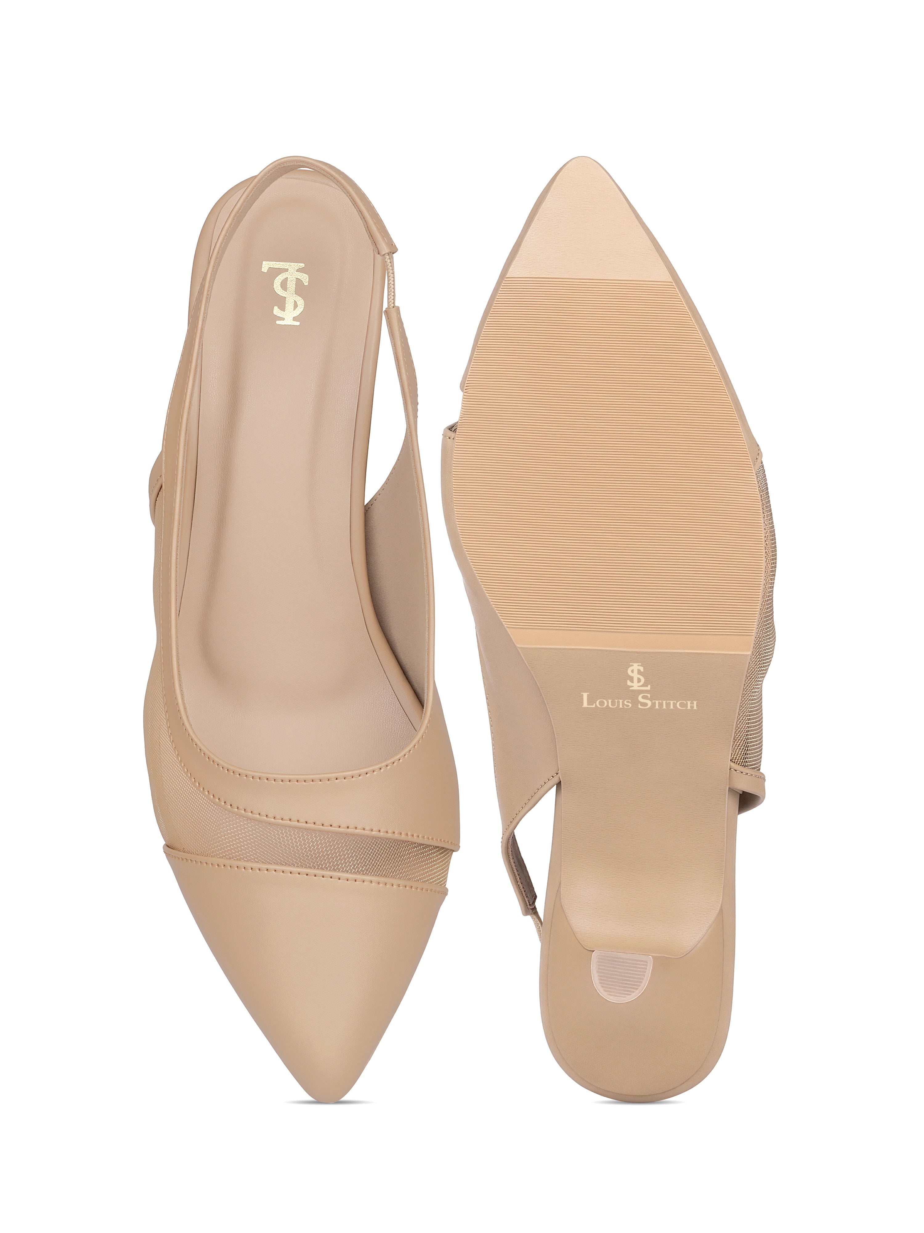 Women's Beige Luxury Comfort Heel Sandals