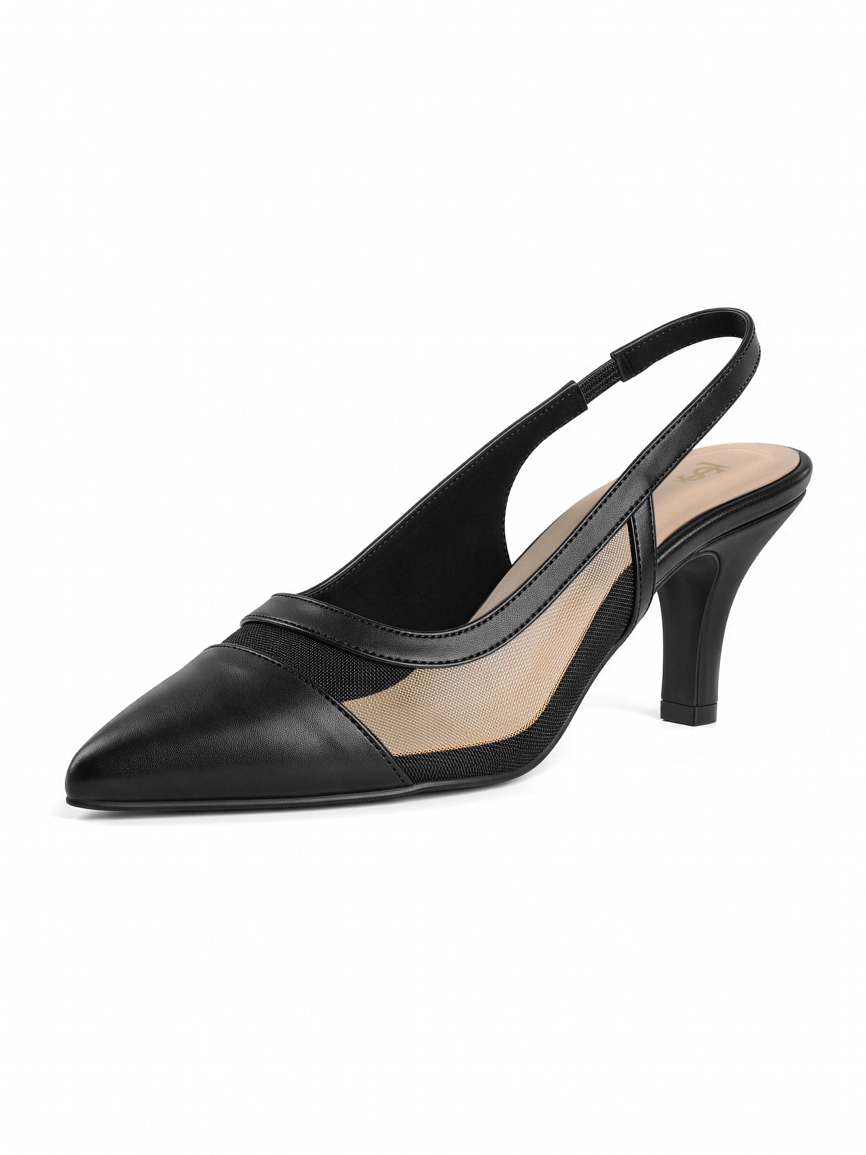 Women's Black Luxury Comfort Heel Sandals