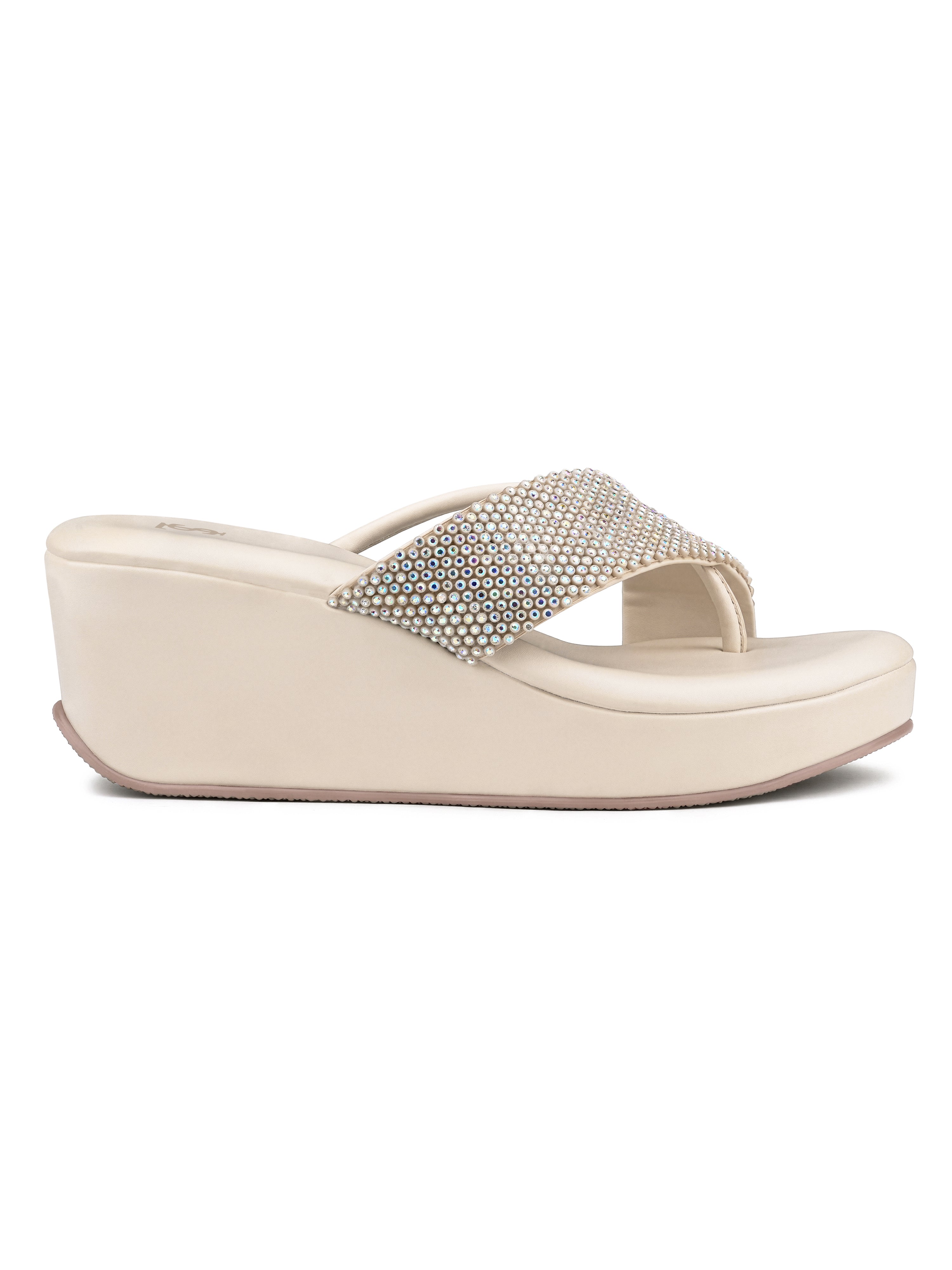 Women's White Luxury Wedge Heel Sandals