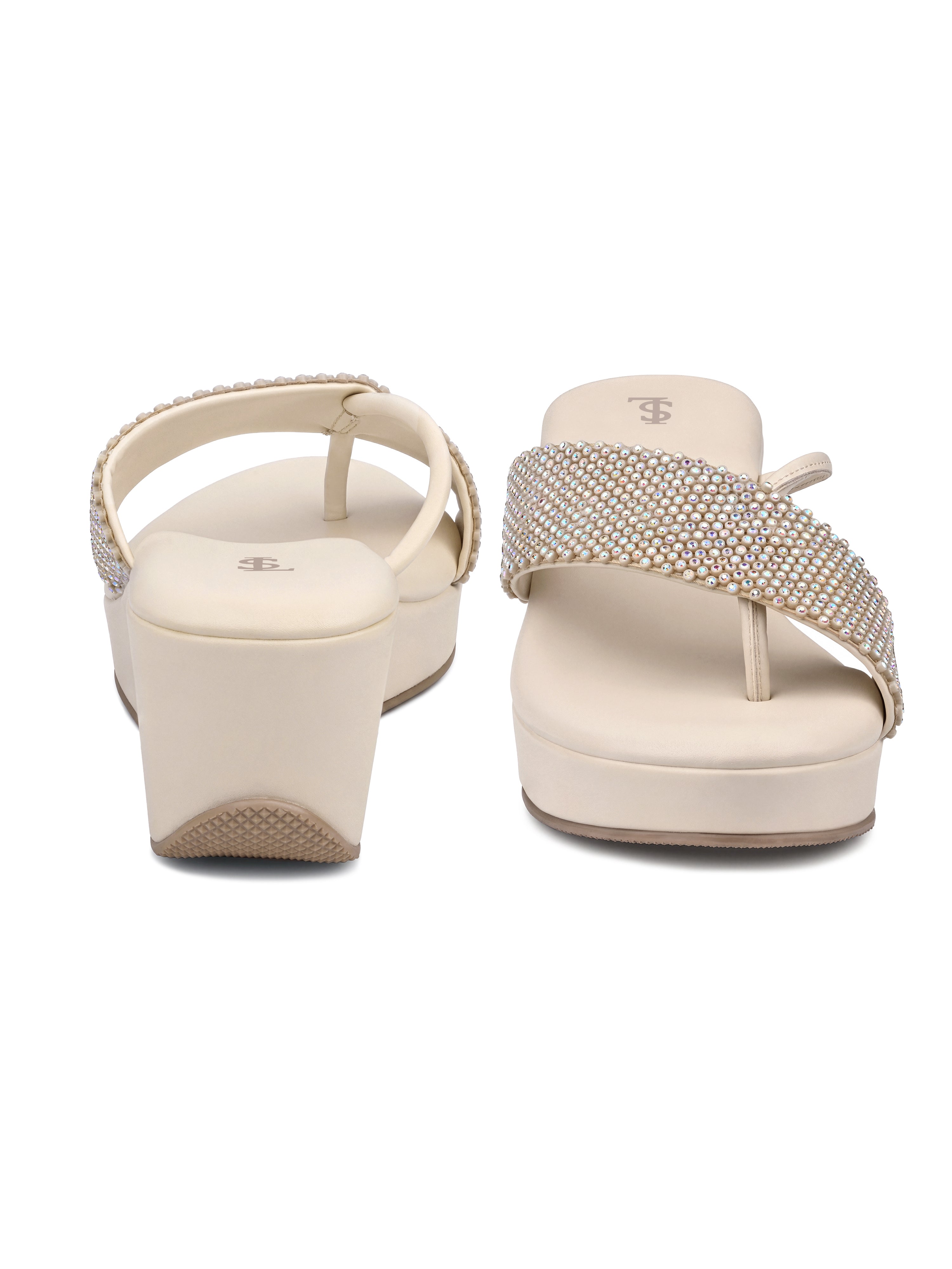 Women's White Luxury Wedge Heel Sandals