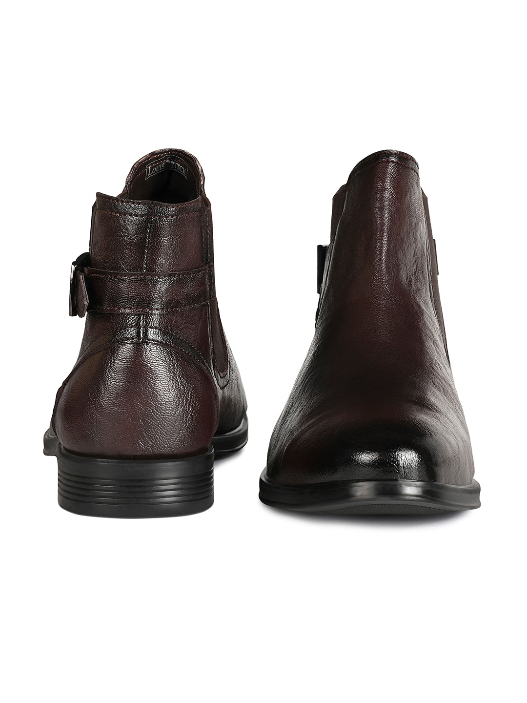 Shrunken Brown Mid-Top Ankle Shrunken Chelsea Boots