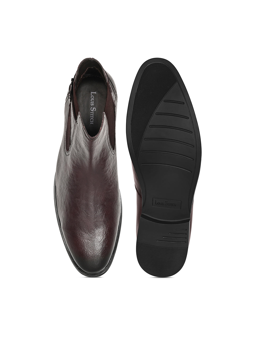 Shrunken Brown Mid-Top Ankle Shrunken Chelsea Boots