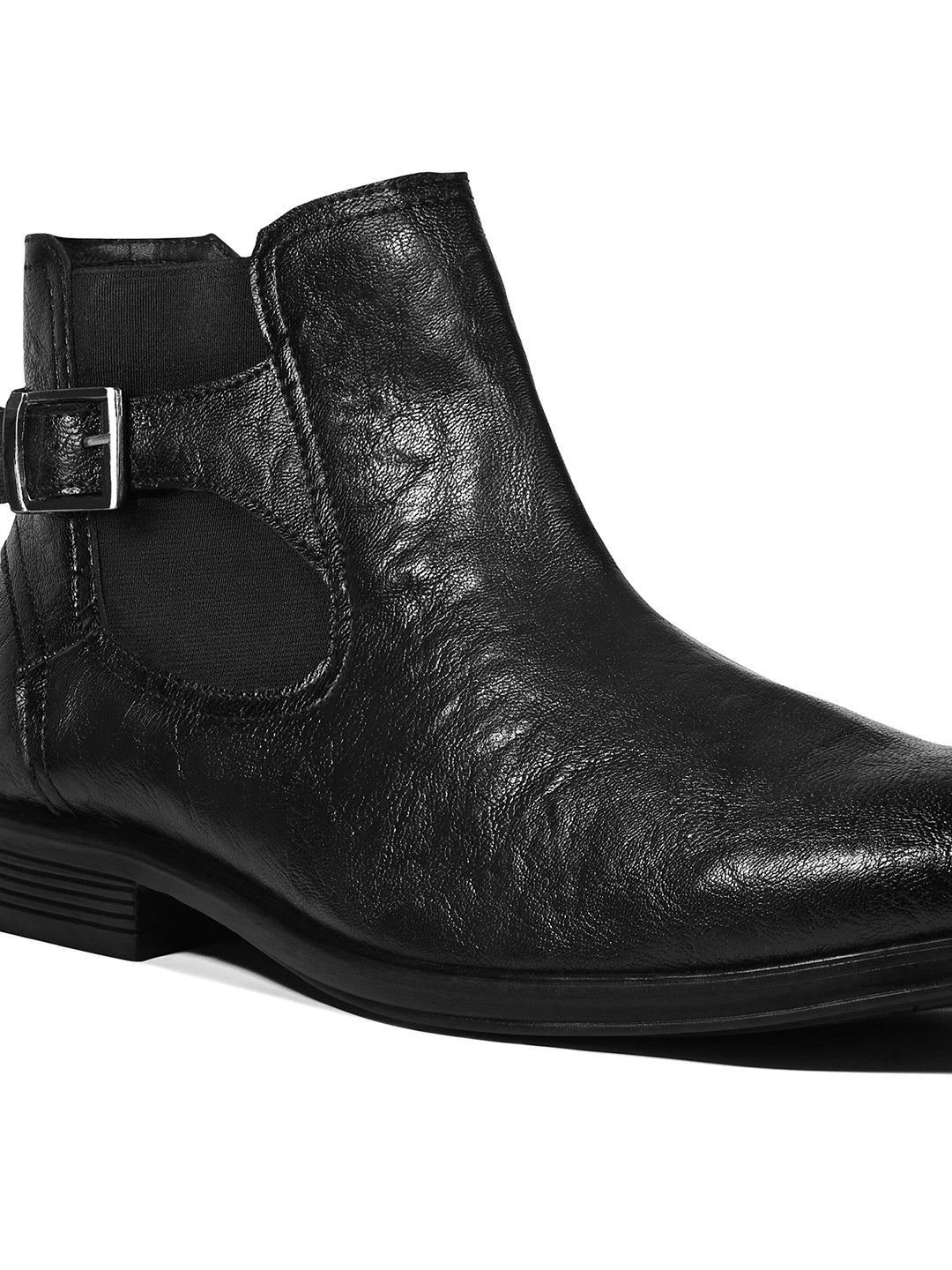 Jet Black Mid-Top Ankle Shrunken Chelsea Boots