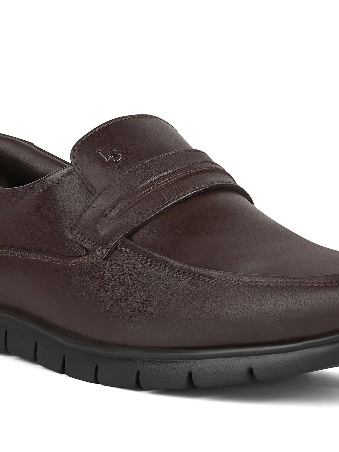 Brunette Brown Leather Comfortable Slip-On Moccasins