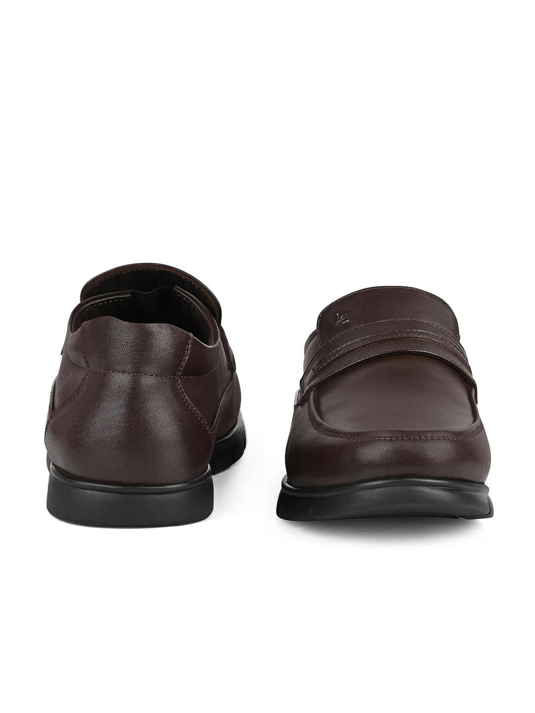 Brunette Brown Leather Comfortable Slip-On Moccasins