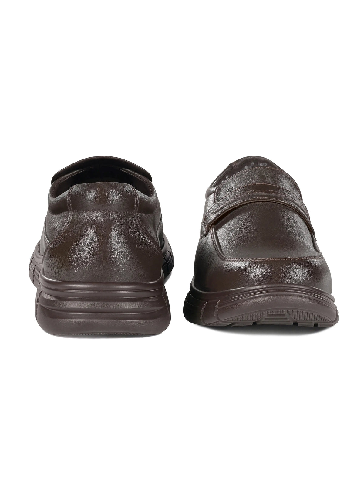 Brunette Brown Leather Comfortable Slip-On Moccasin