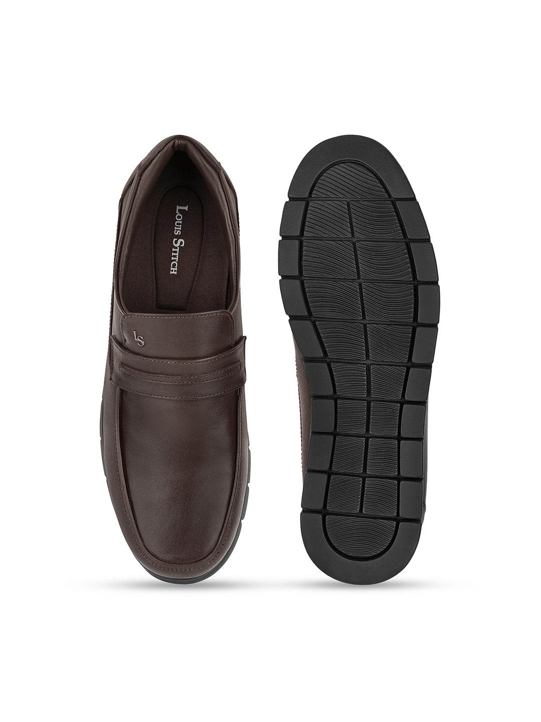 Brunette Brown Leather Comfortable Slip-On Moccasins