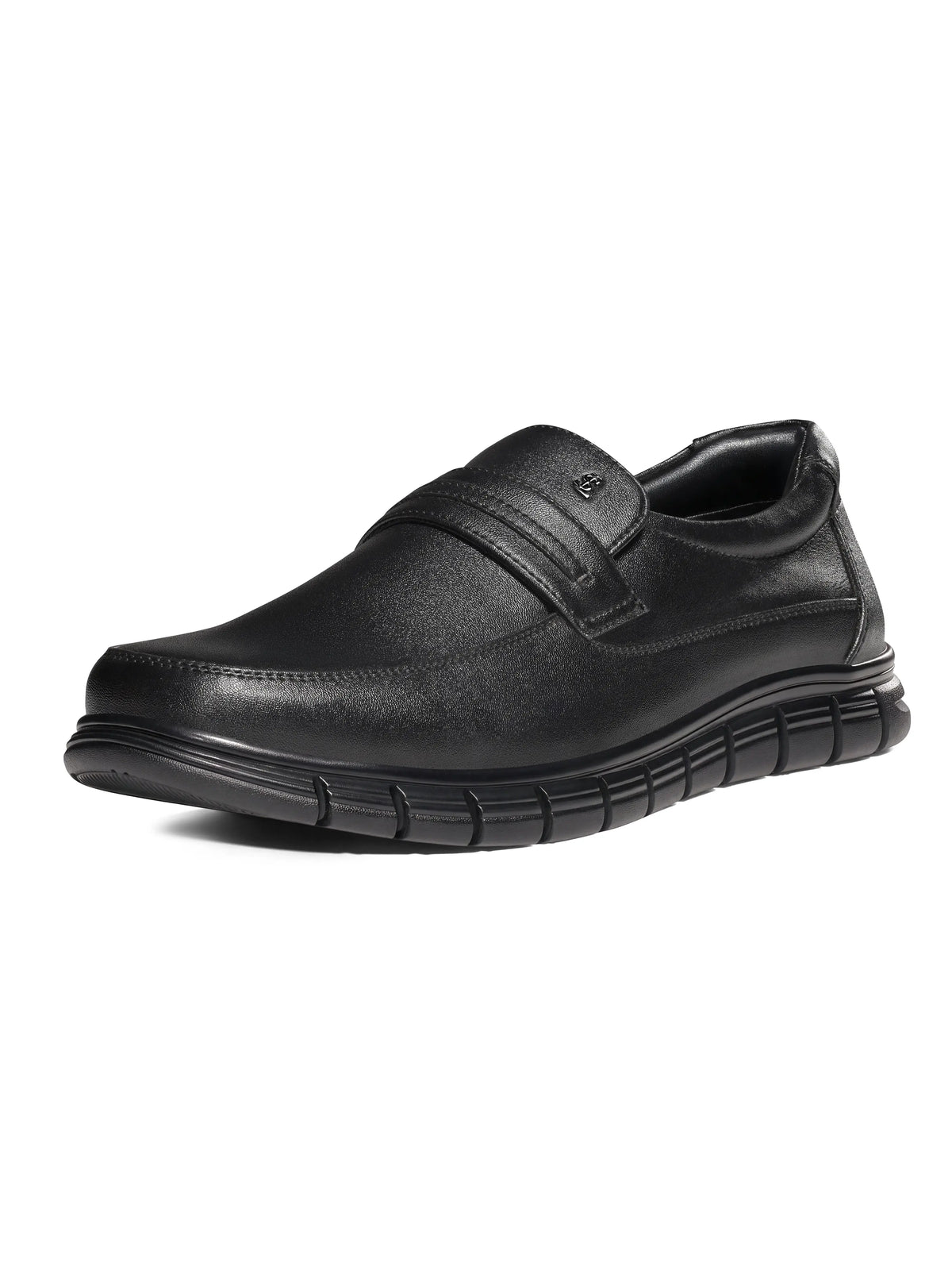 Jet Black Leather Comfortable Slip-On Moccasin