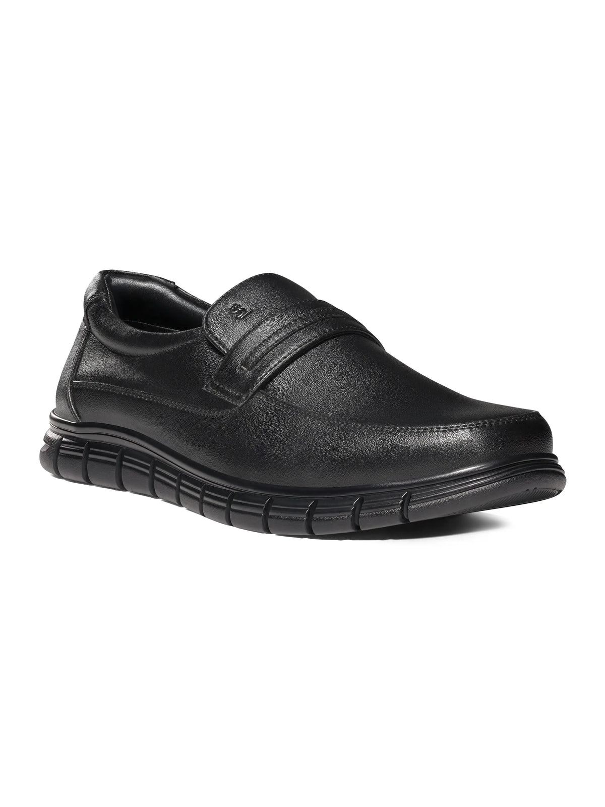 Jet Black Leather Comfortable Slip-On Moccasin