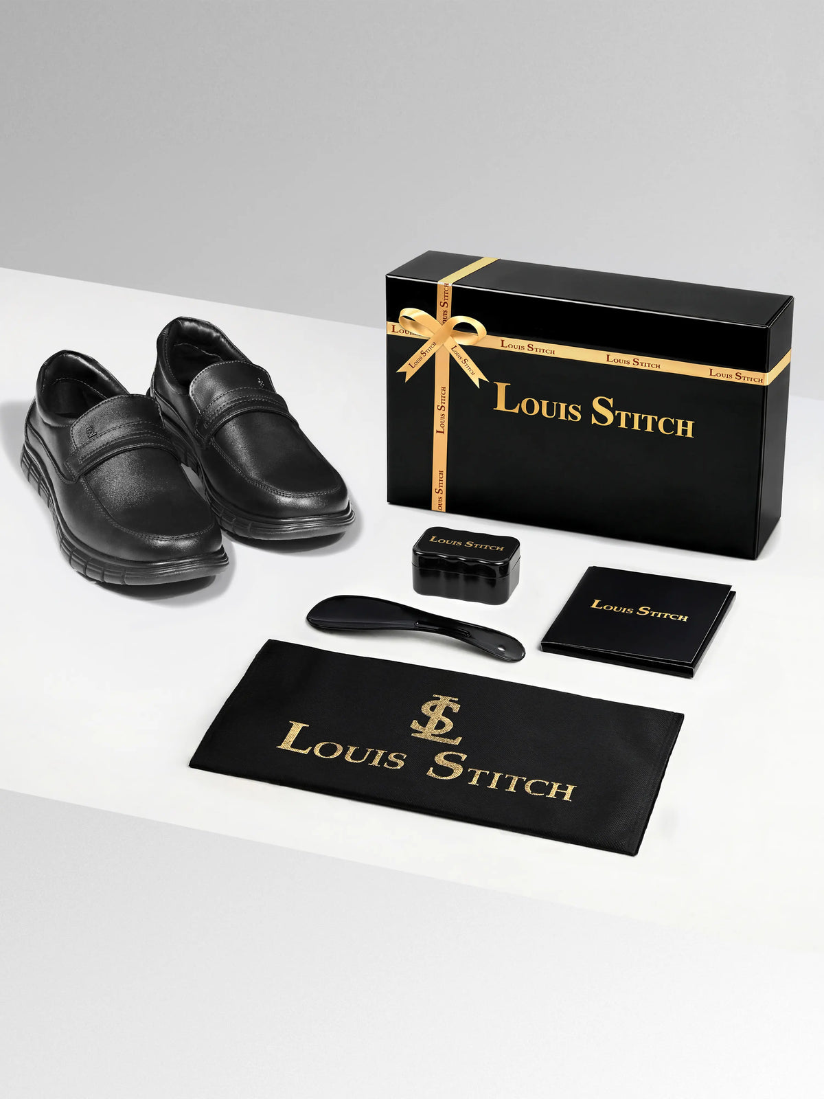 Jet Black Leather Comfortable Slip-On Moccasin