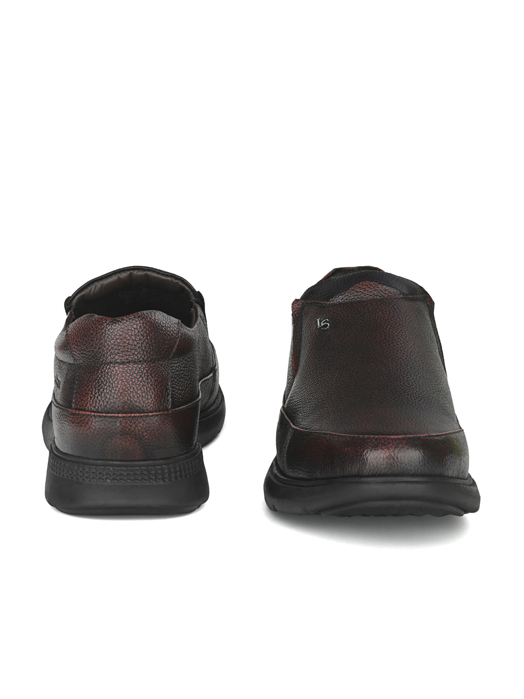 Brunette Brown Genuine Leather Slip-On Bernish Tone Moccasin Shoes