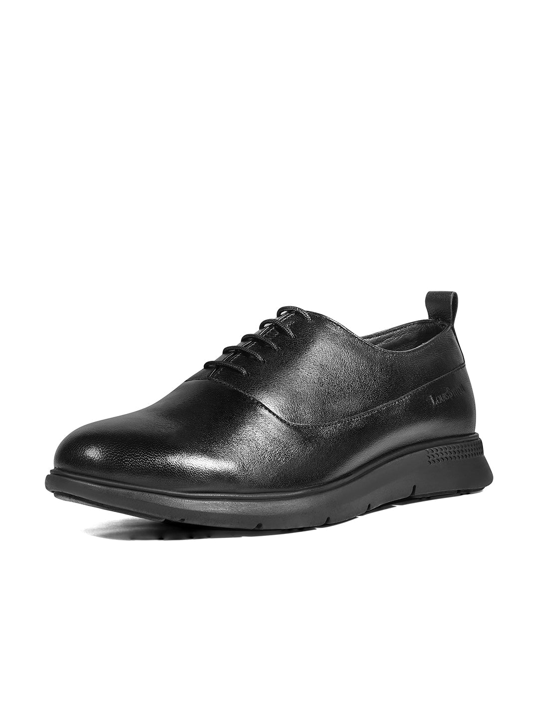 Jet Black Leather Ultra Lightweight Derby Shoes
