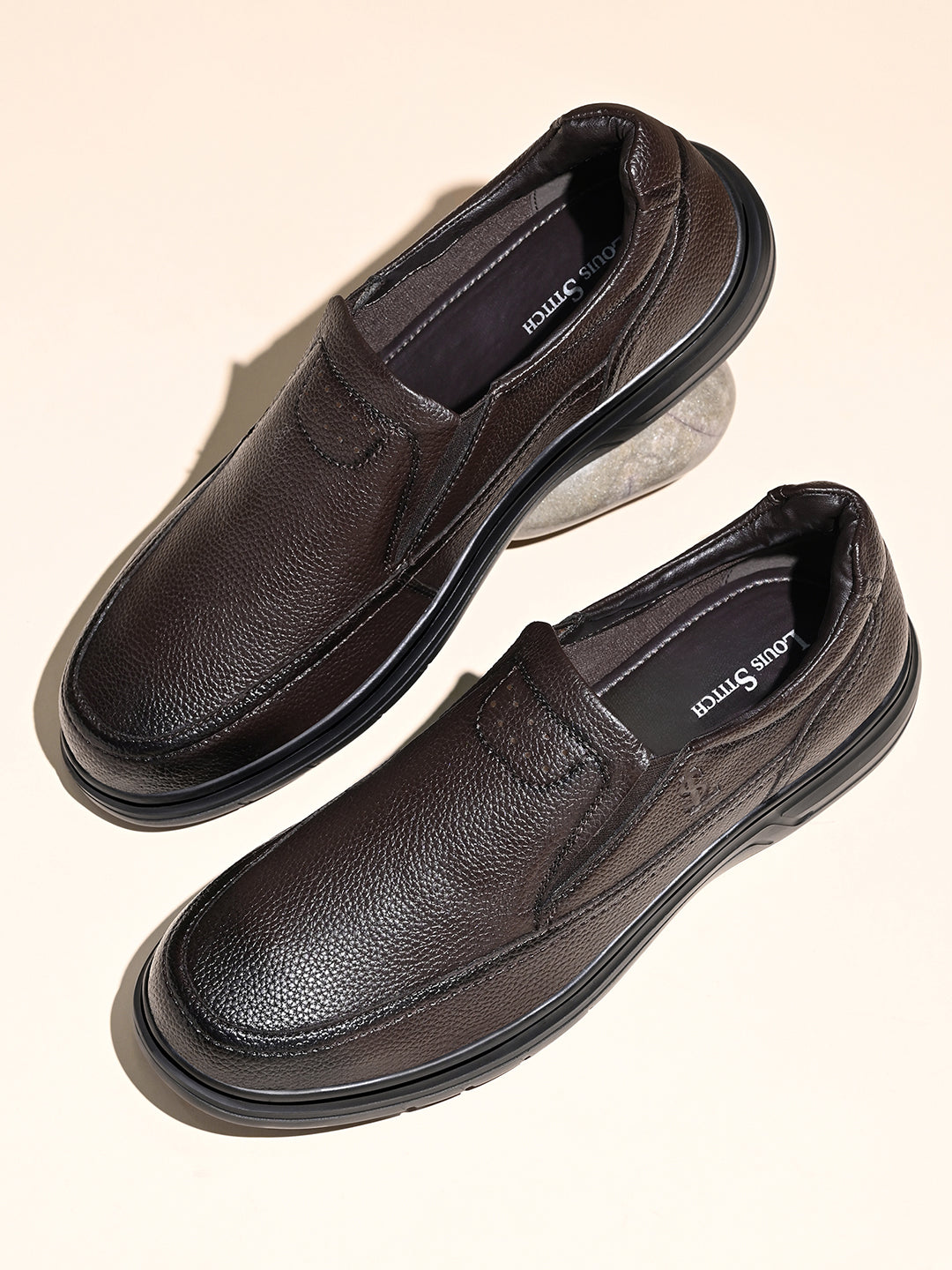 Brunette Brown Milled Lightweight Slip-On Moccasin