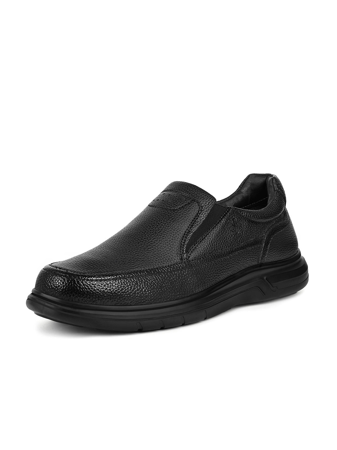 Jet Black Milled Lightweight Slip-On Moccasin