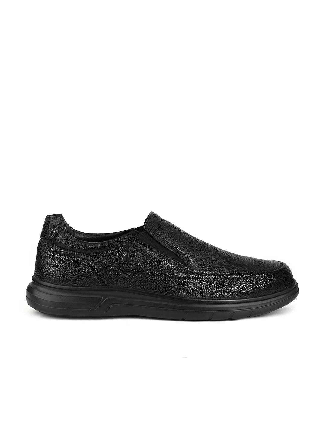 Jet Black Milled Lightweight Slip-On Moccasin