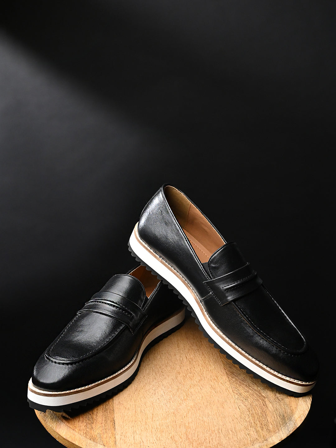 Jet Black Smart Casual Ultra Lightweight Moccasin Shoes