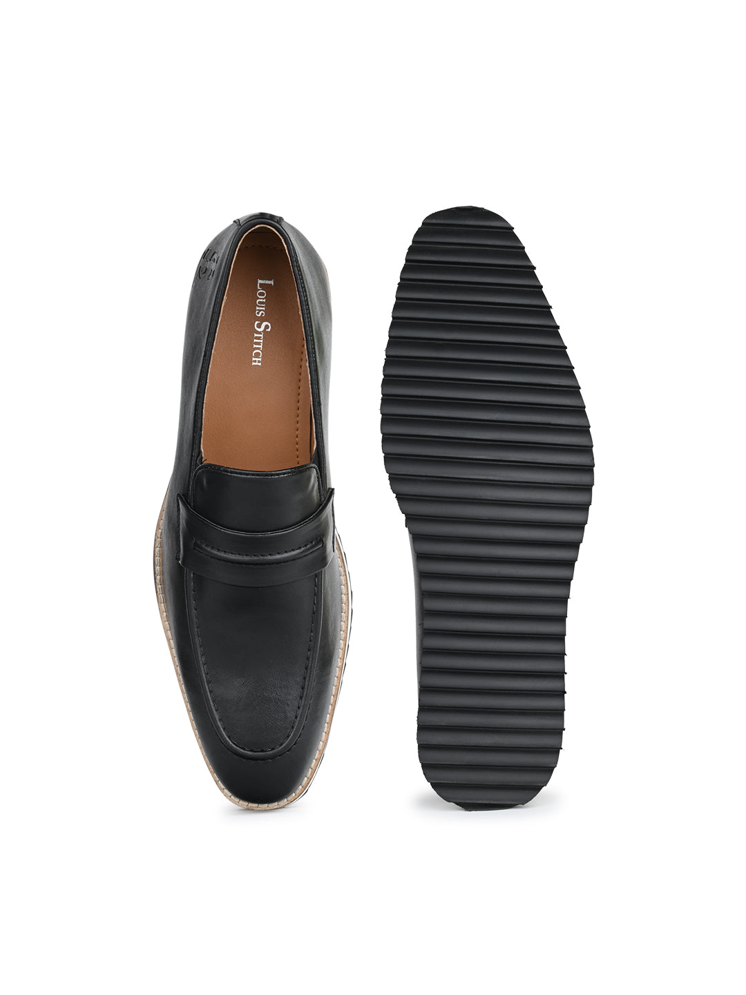 Jet Black Smart Casual Ultra Lightweight Moccasin Shoes