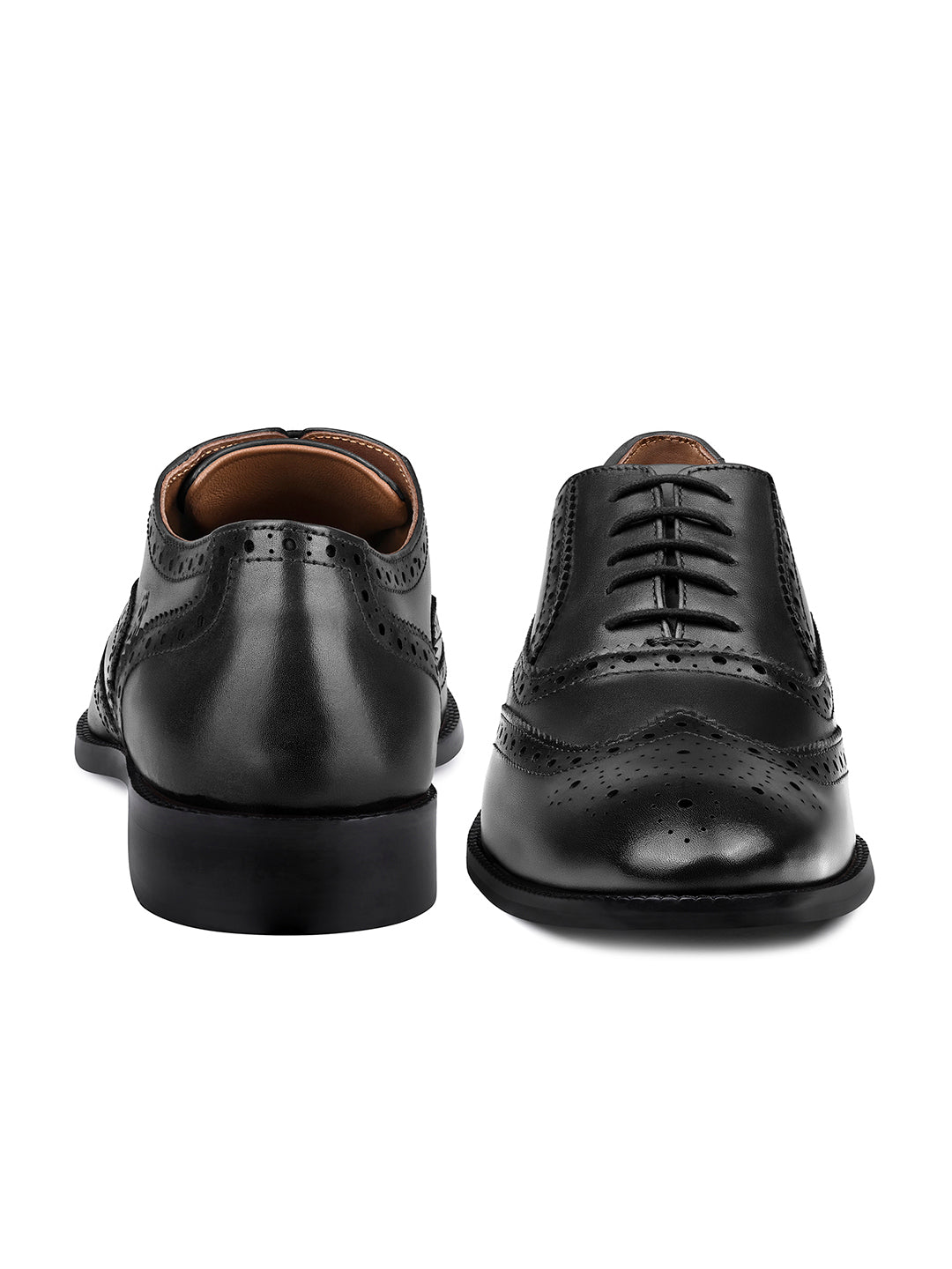 Jet Black Italian Crust Leather Formal Brogue
