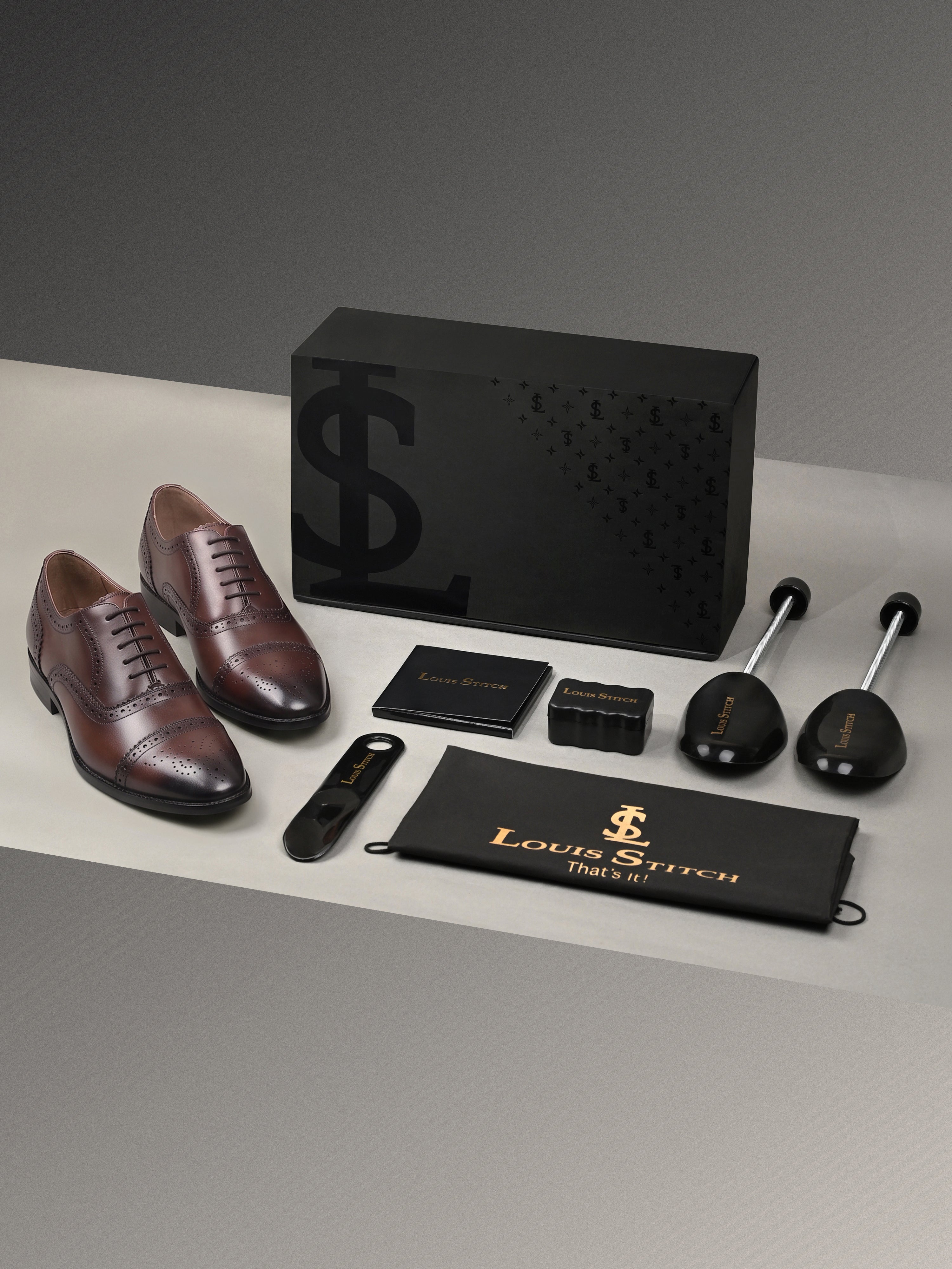 Brunette Brown Italian Crust Leather Formal Oxford