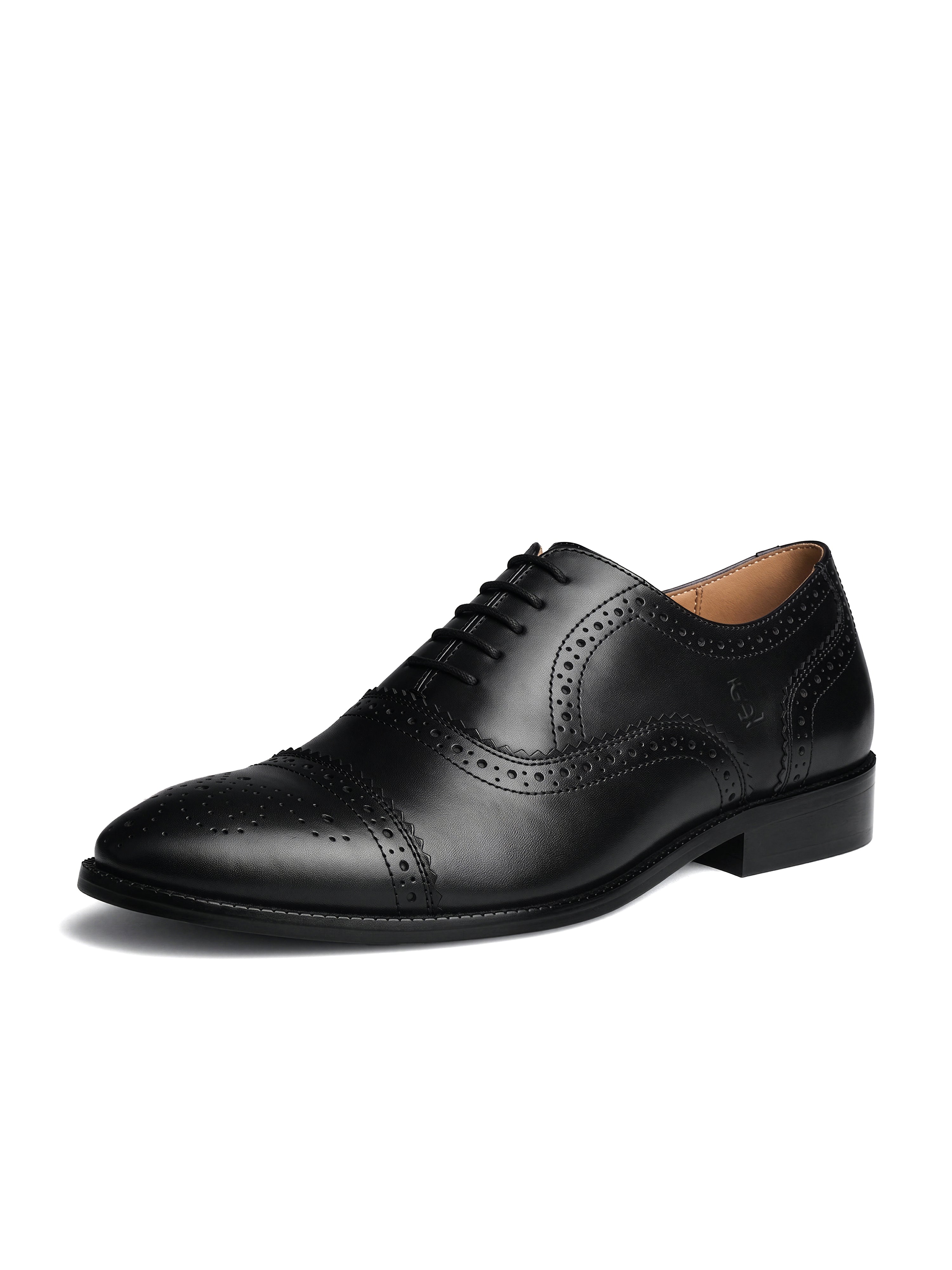 Jet Black Italian Crust Leather Formal Oxford