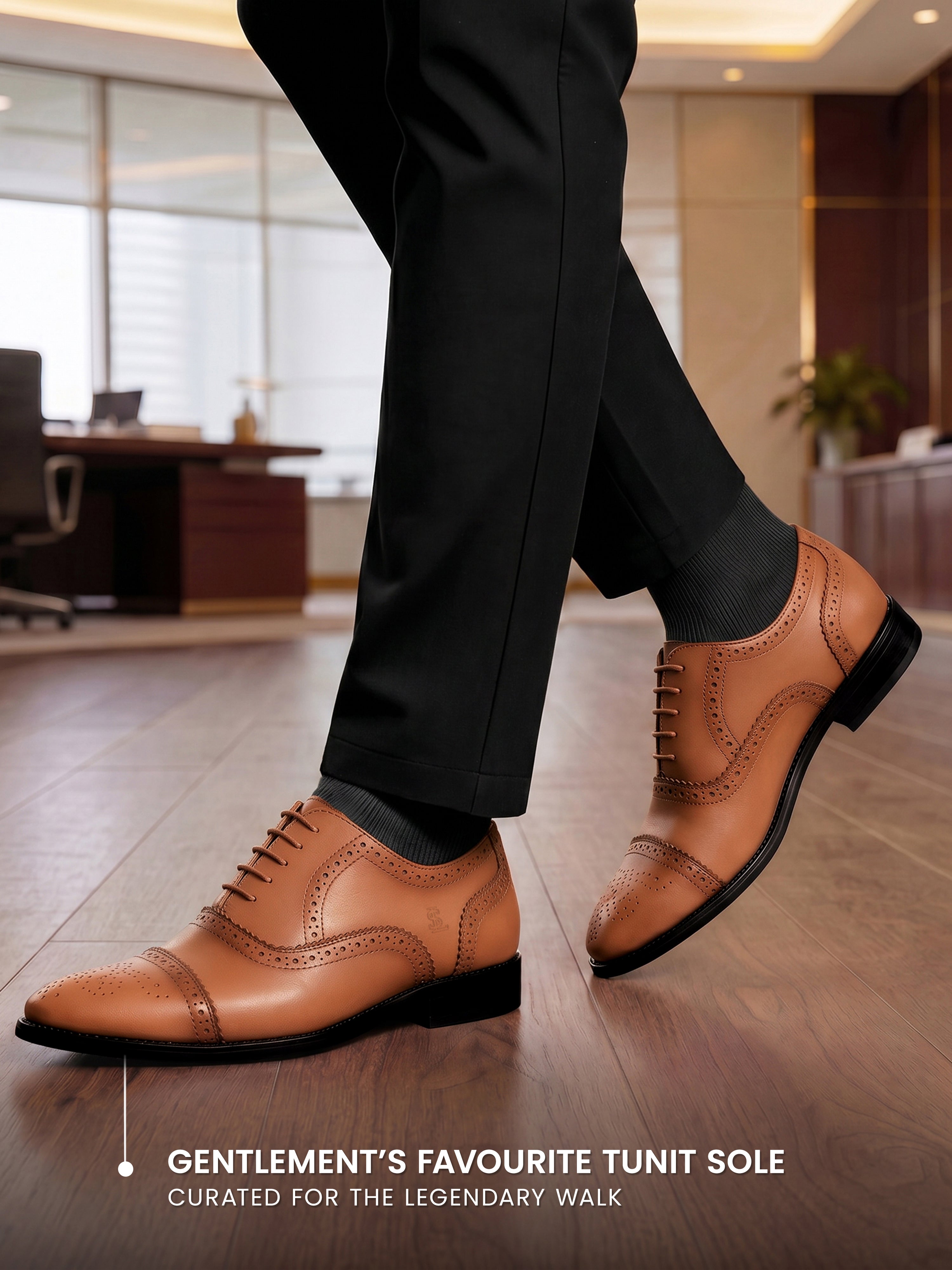 Russet Tan Italian Crust Leather Formal Oxford