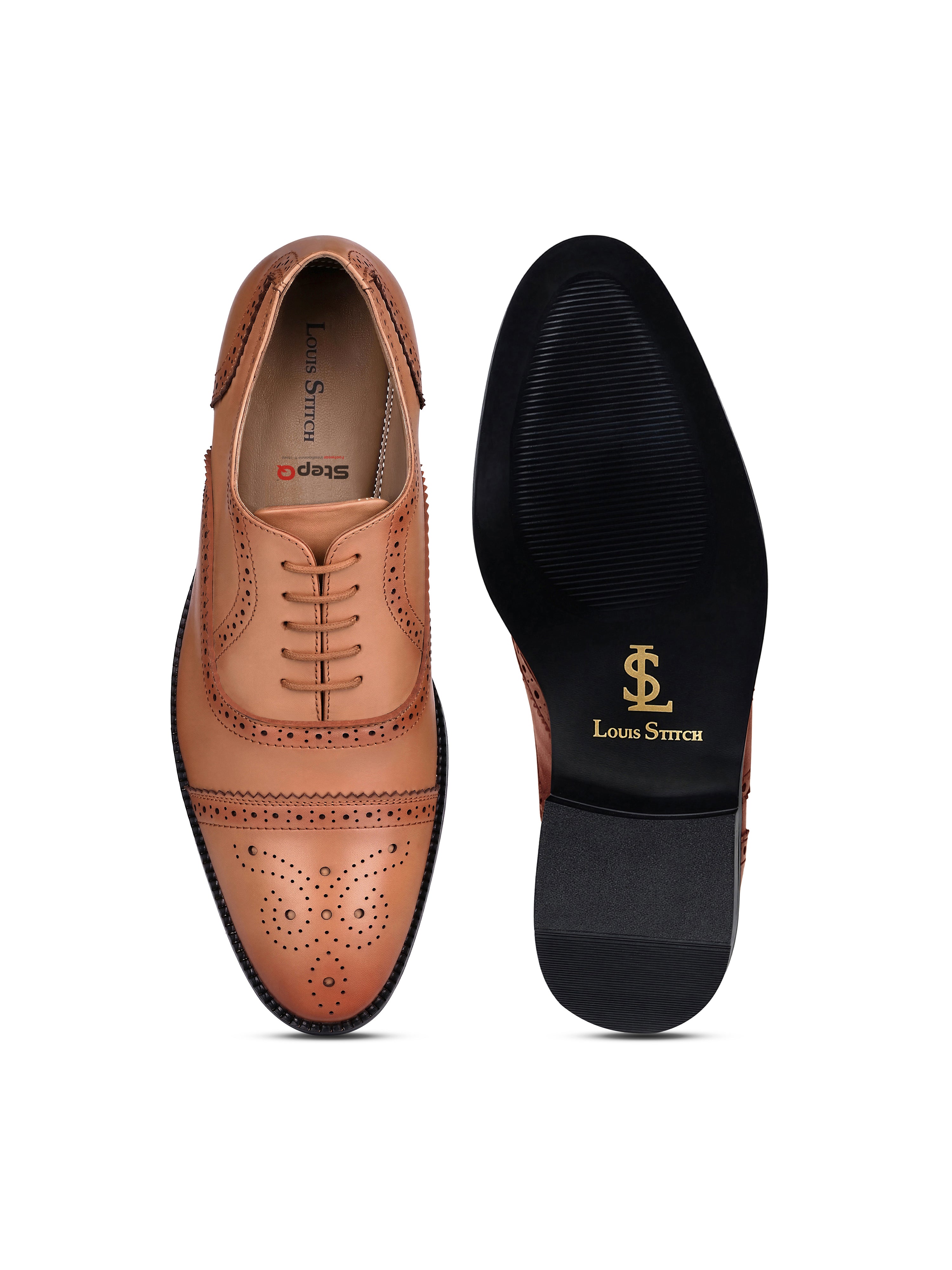 Russet Tan Italian Crust Leather Formal Oxford