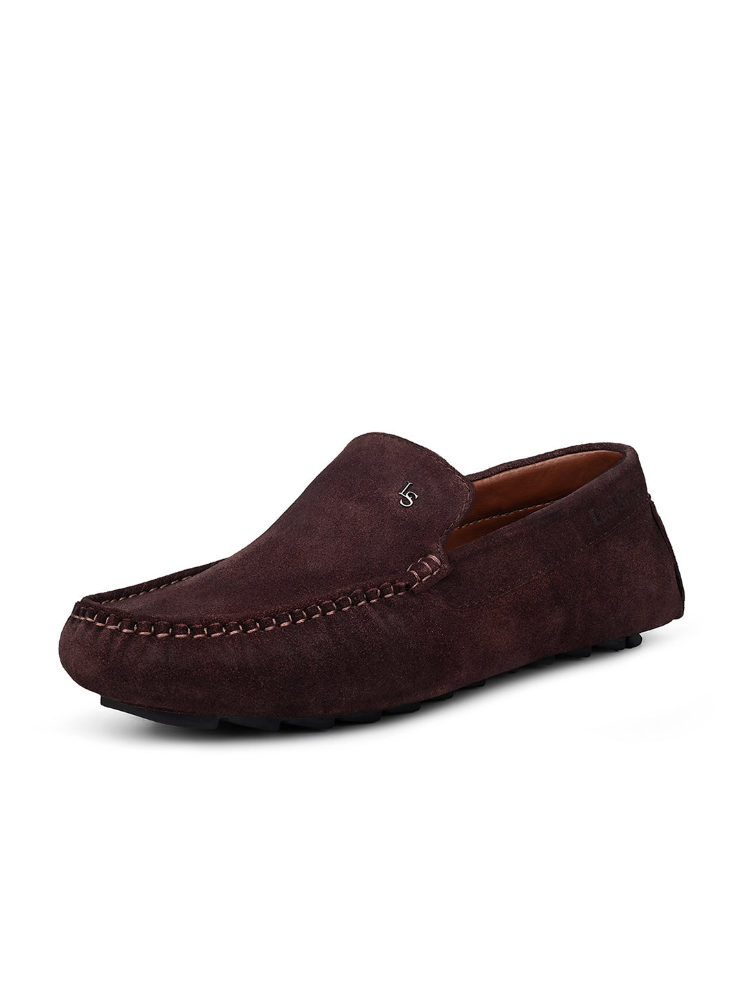 Brunette Brown Suede Leather Slip-On Penny Loafers
