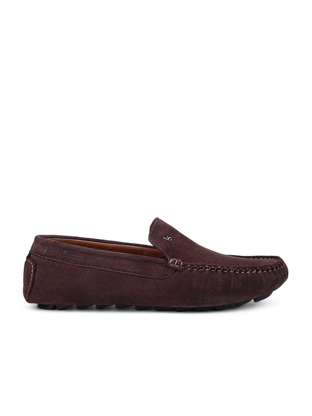 Brunette Brown Suede Leather Slip-On Penny Loafers