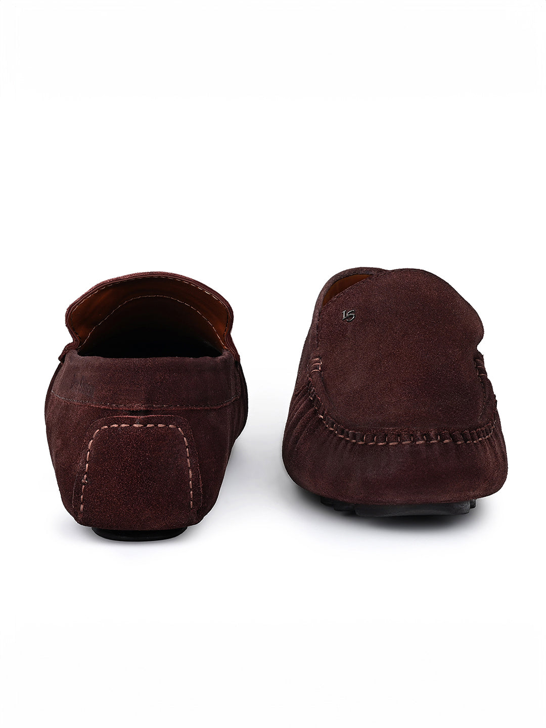 Brunette Brown Suede Leather Slip-On Penny Loafers