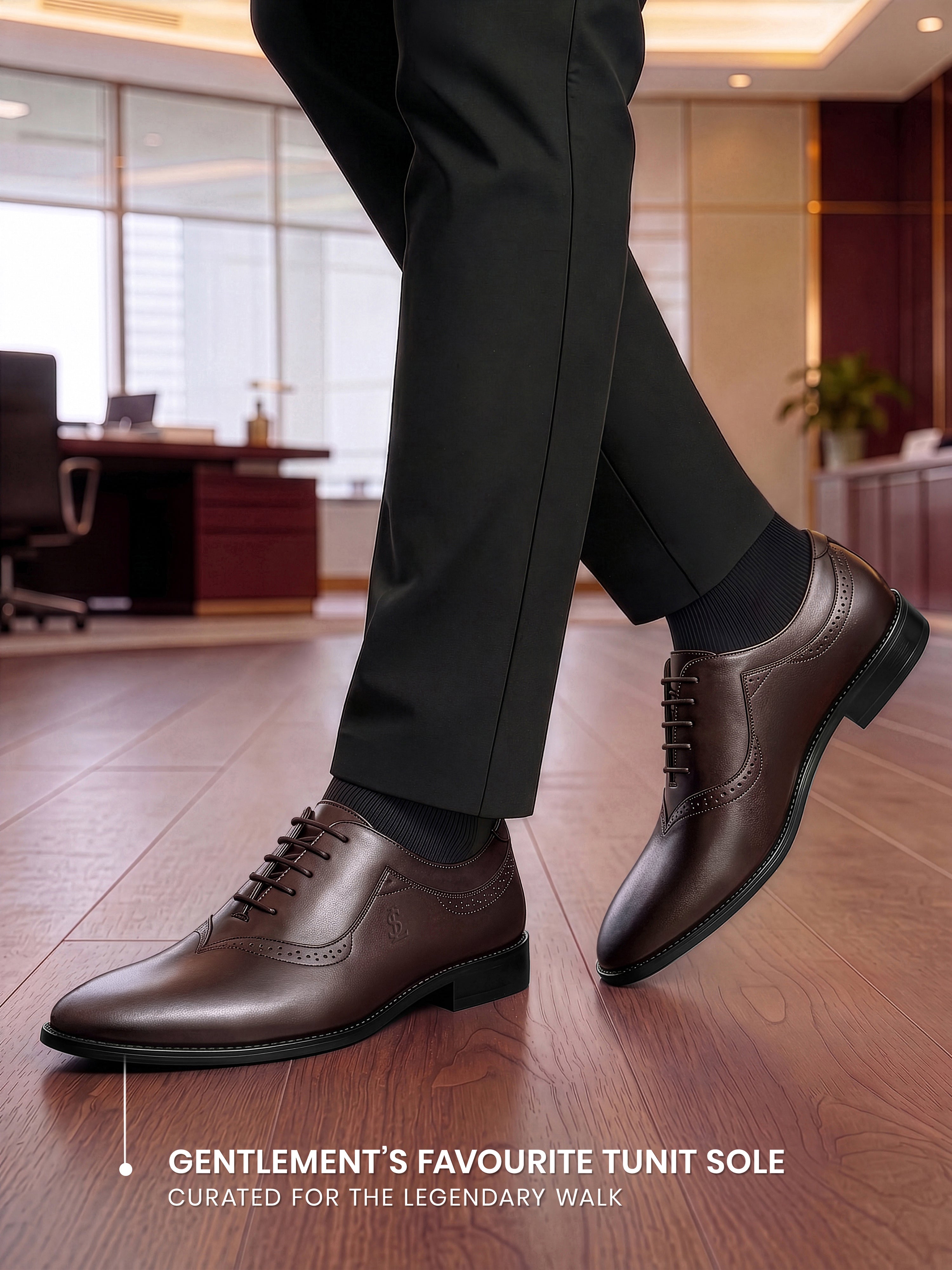 Brunette Brown Italian Crust Leather Formal Derby