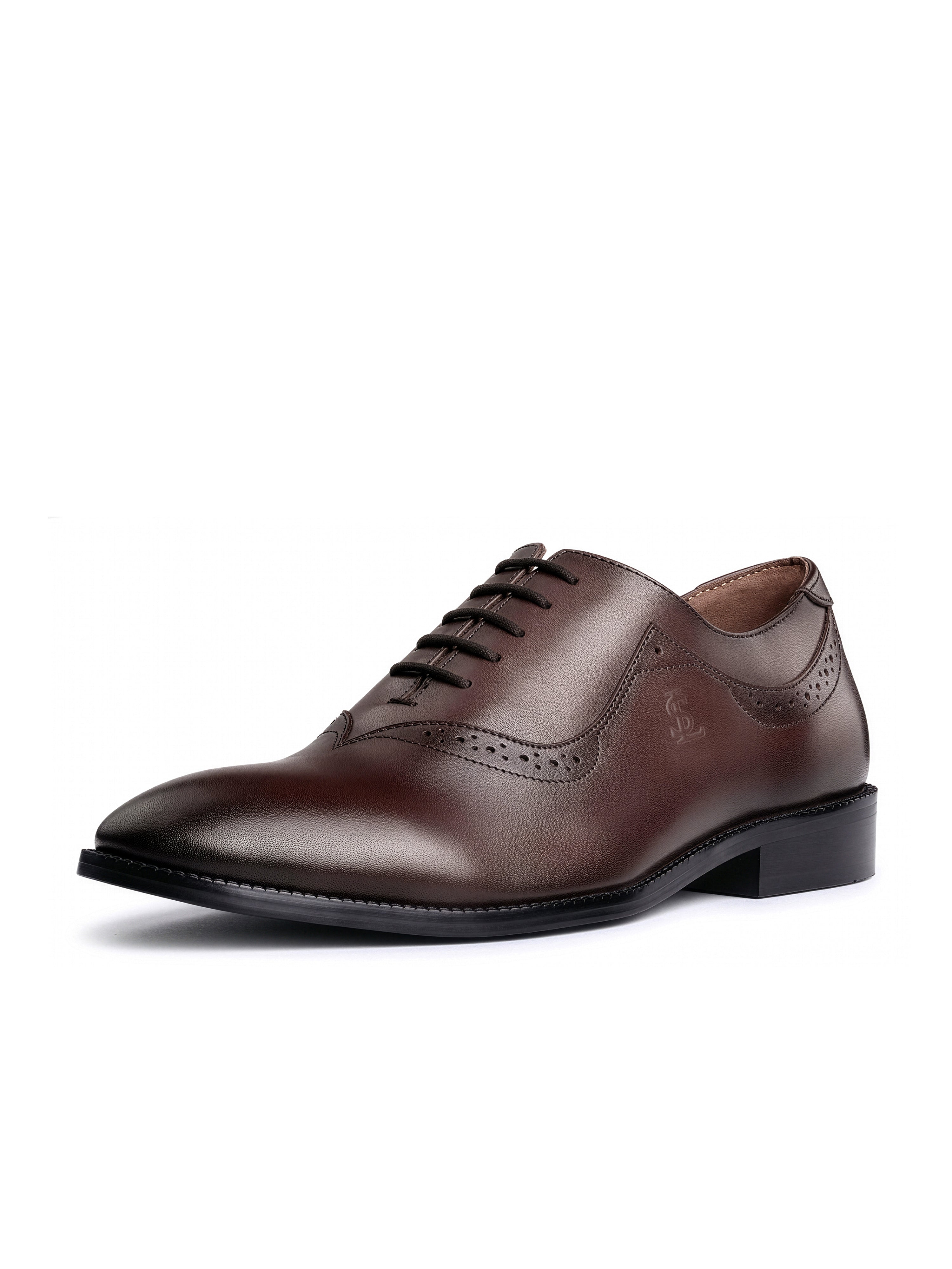 Brunette Brown Italian Crust Leather Formal Derby