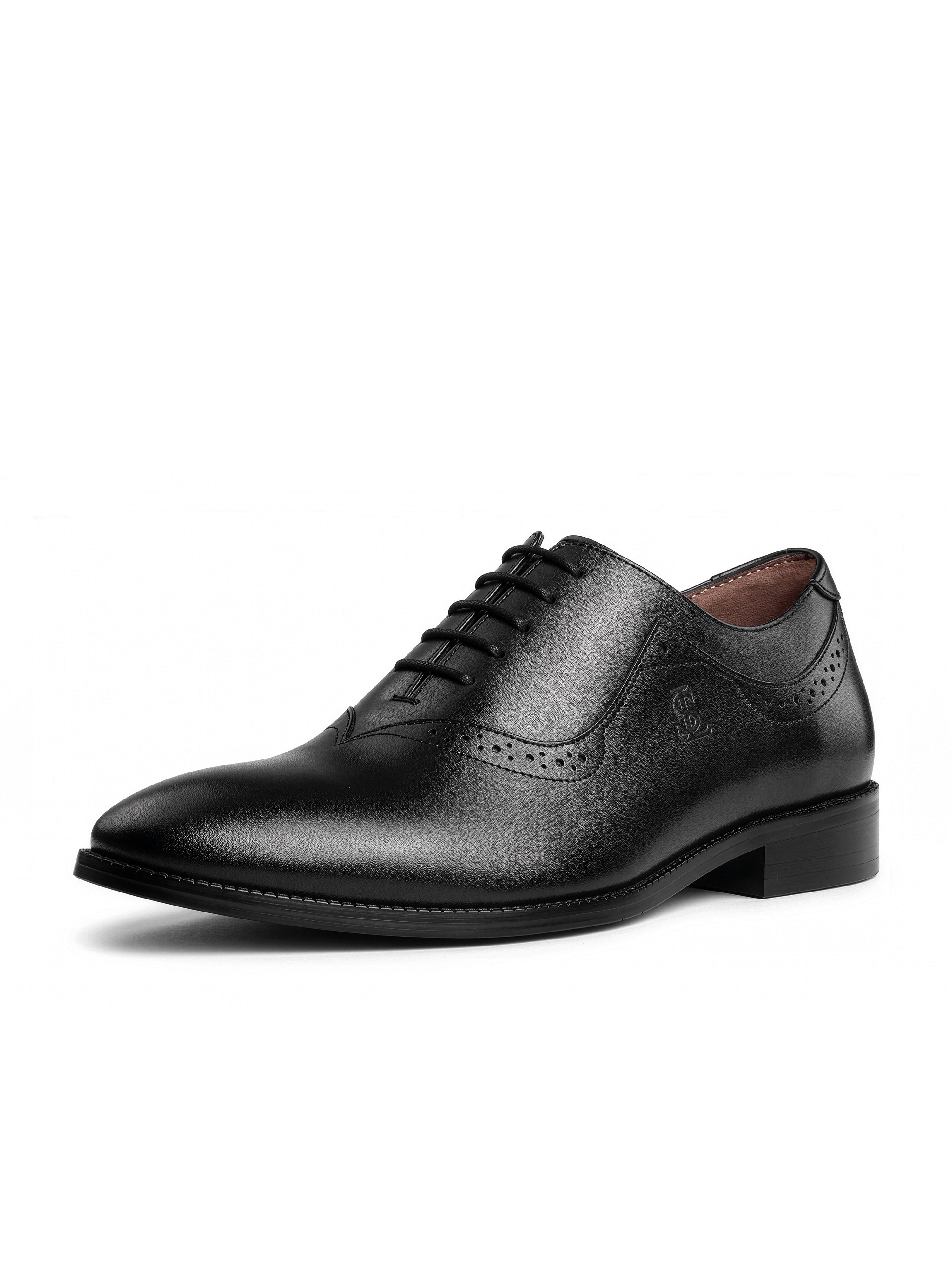 Jet Black Italian Crust Leather Formal Derby