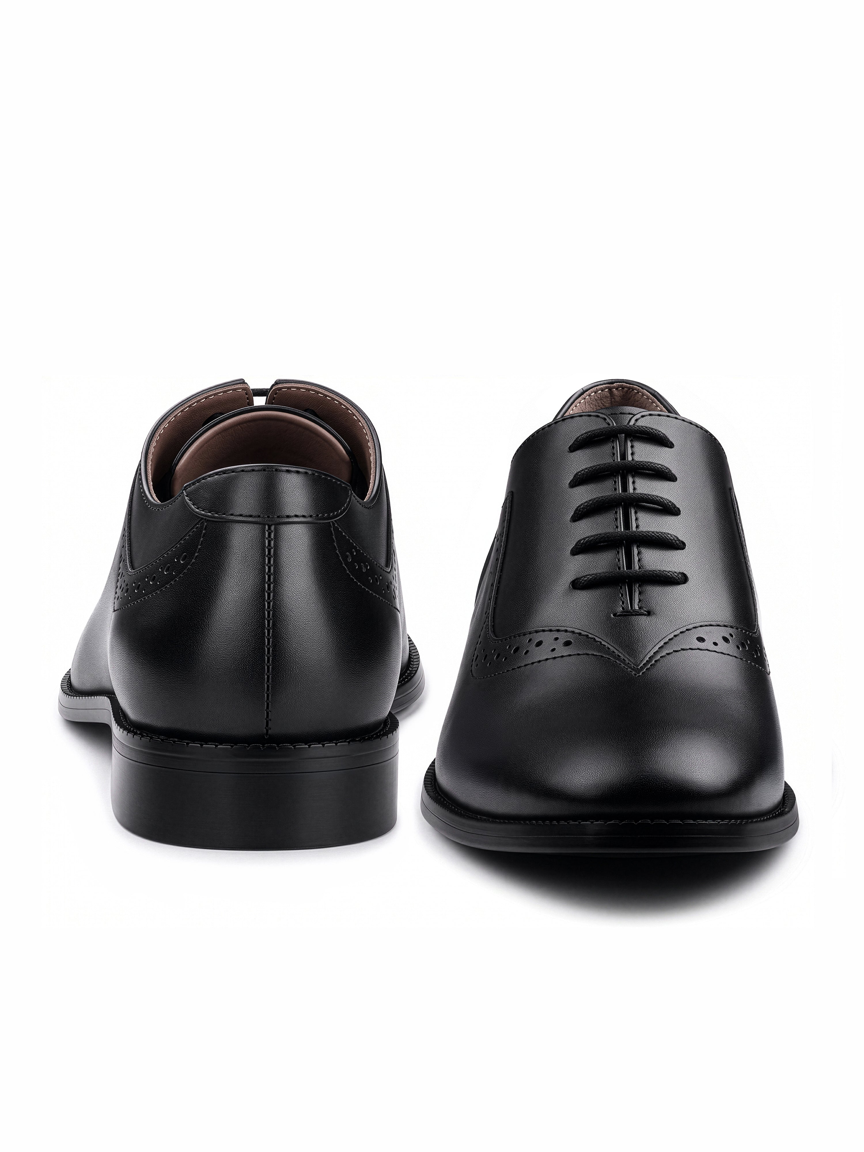 Jet Black Italian Crust Leather Formal Derby