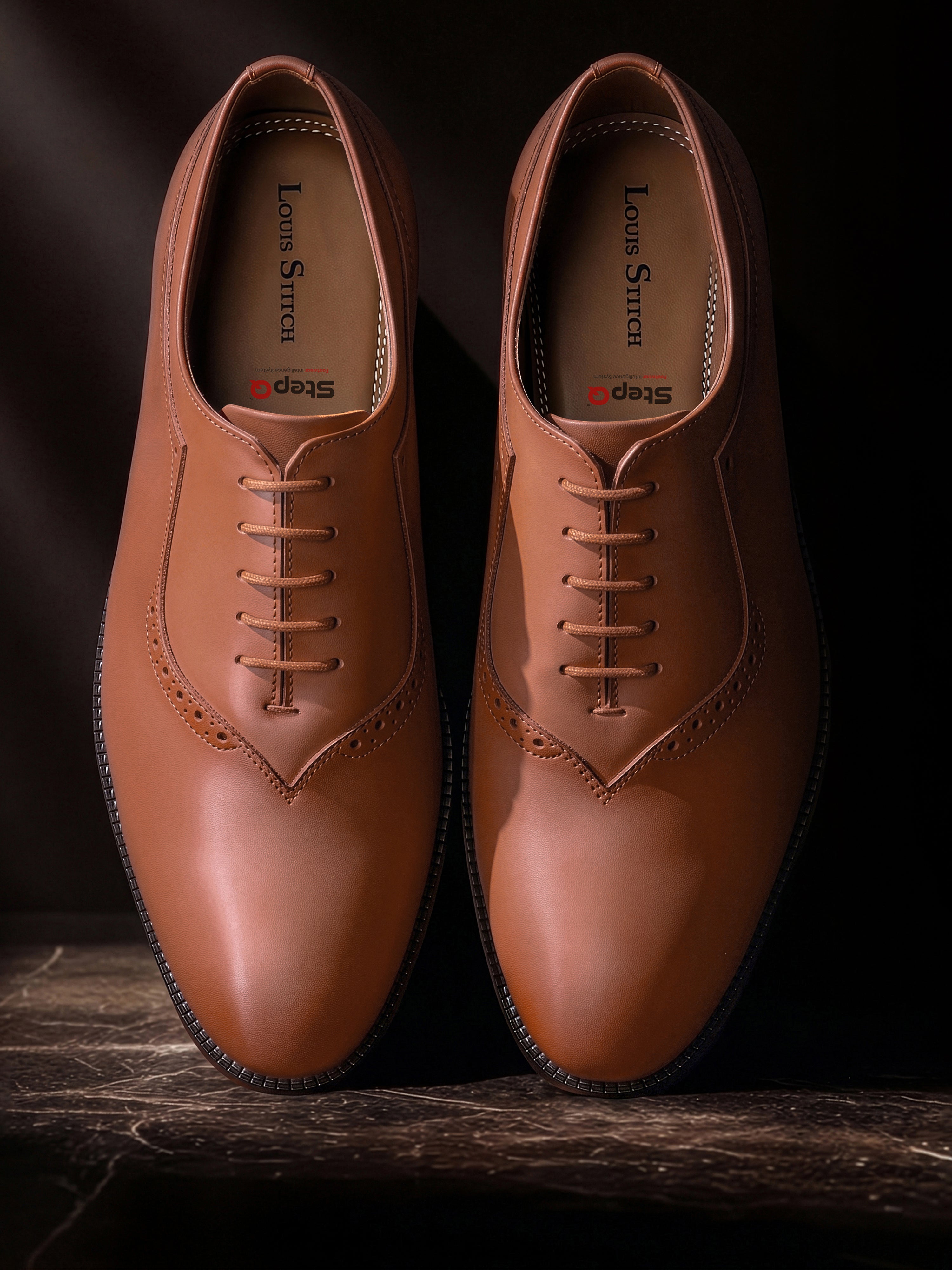 Russet Tan Italian Crust Leather Formal Derby